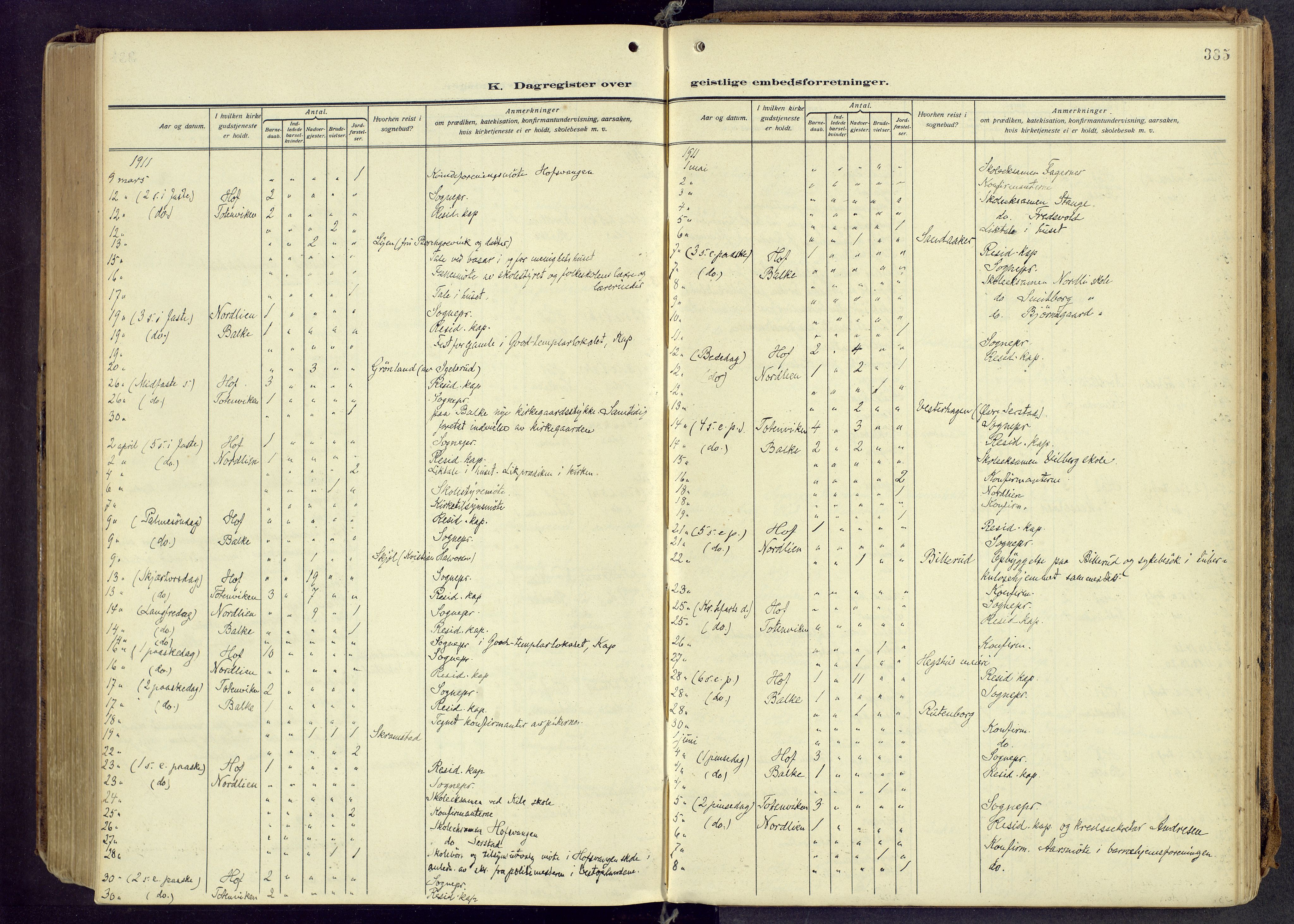 Østre Toten prestekontor, AV/SAH-PREST-104/H/Ha/Haa/L0010: Ministerialbok nr. 10, 1910-1920, s. 385