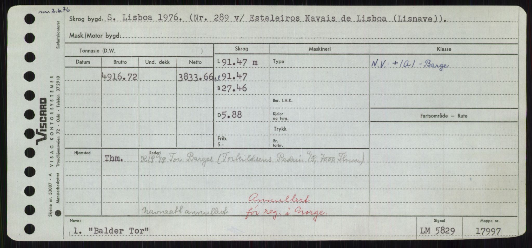 Sjøfartsdirektoratet med forløpere, Skipsmålingen, AV/RA-S-1627/H/Hc/L0001: Lektere, A-Y, s. 41