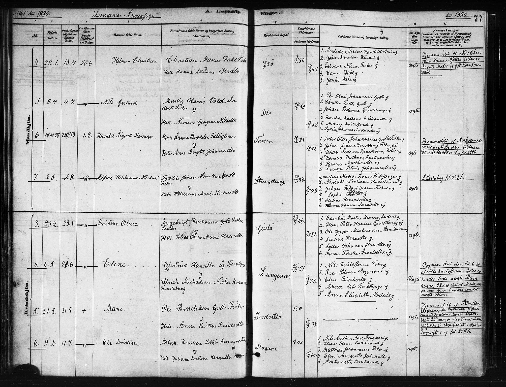 Ministerialprotokoller, klokkerbøker og fødselsregistre - Nordland, AV/SAT-A-1459/893/L1335: Ministerialbok nr. 893A08 /2, 1878-1884, s. 77