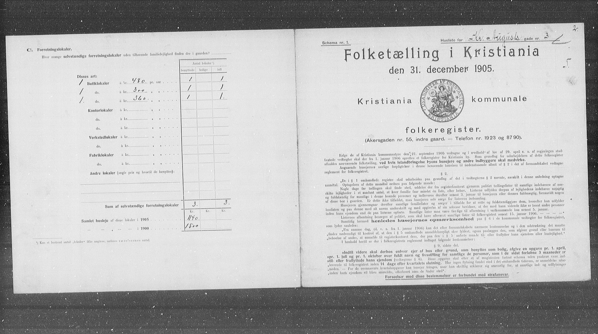 OBA, Kommunal folketelling 31.12.1905 for Kristiania kjøpstad, 1905, s. 28463