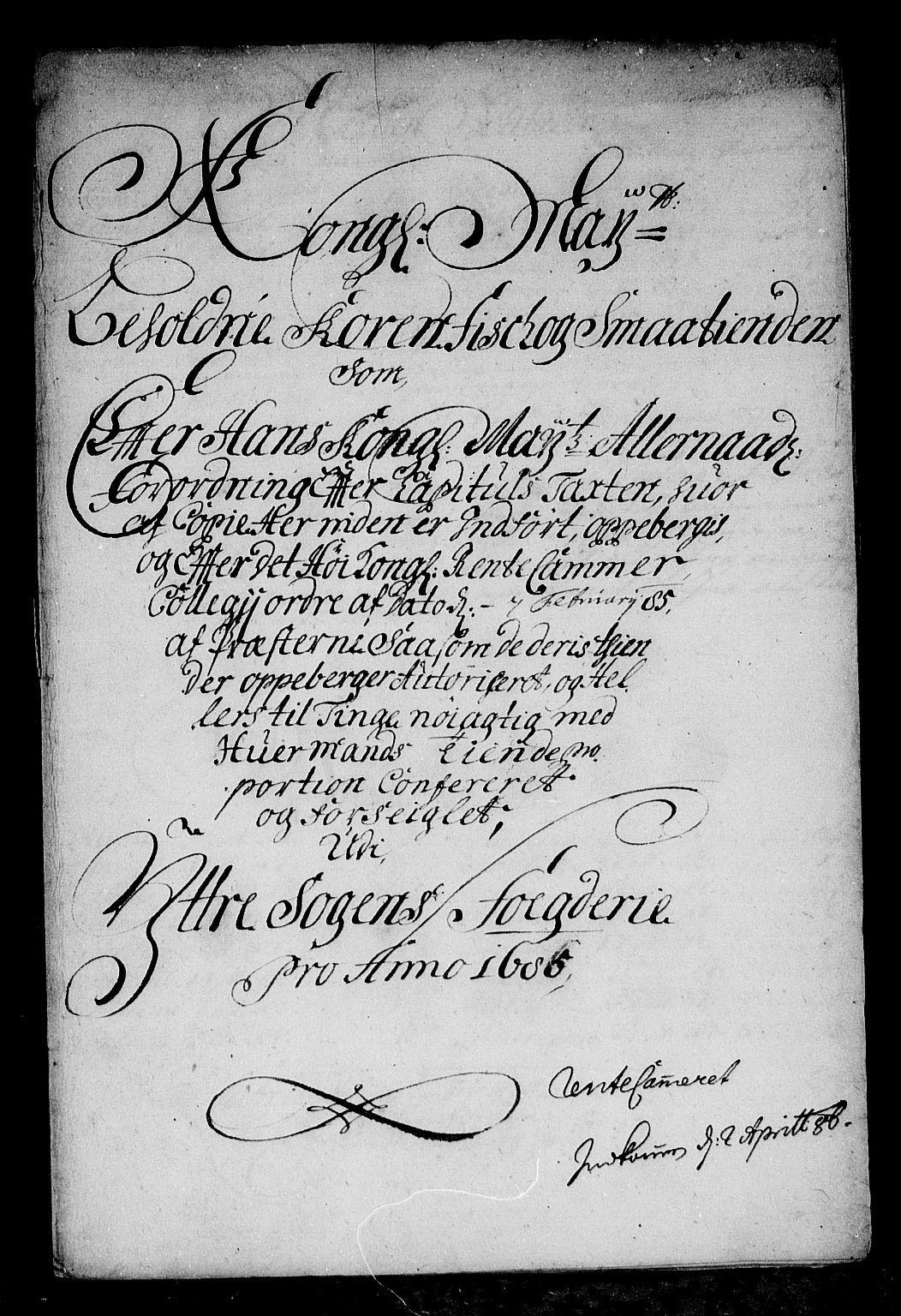 Rentekammeret inntil 1814, Reviderte regnskaper, Stiftamtstueregnskaper, Bergen stiftamt, AV/RA-EA-6043/R/Rc/L0078: Bergen stiftamt, 1685