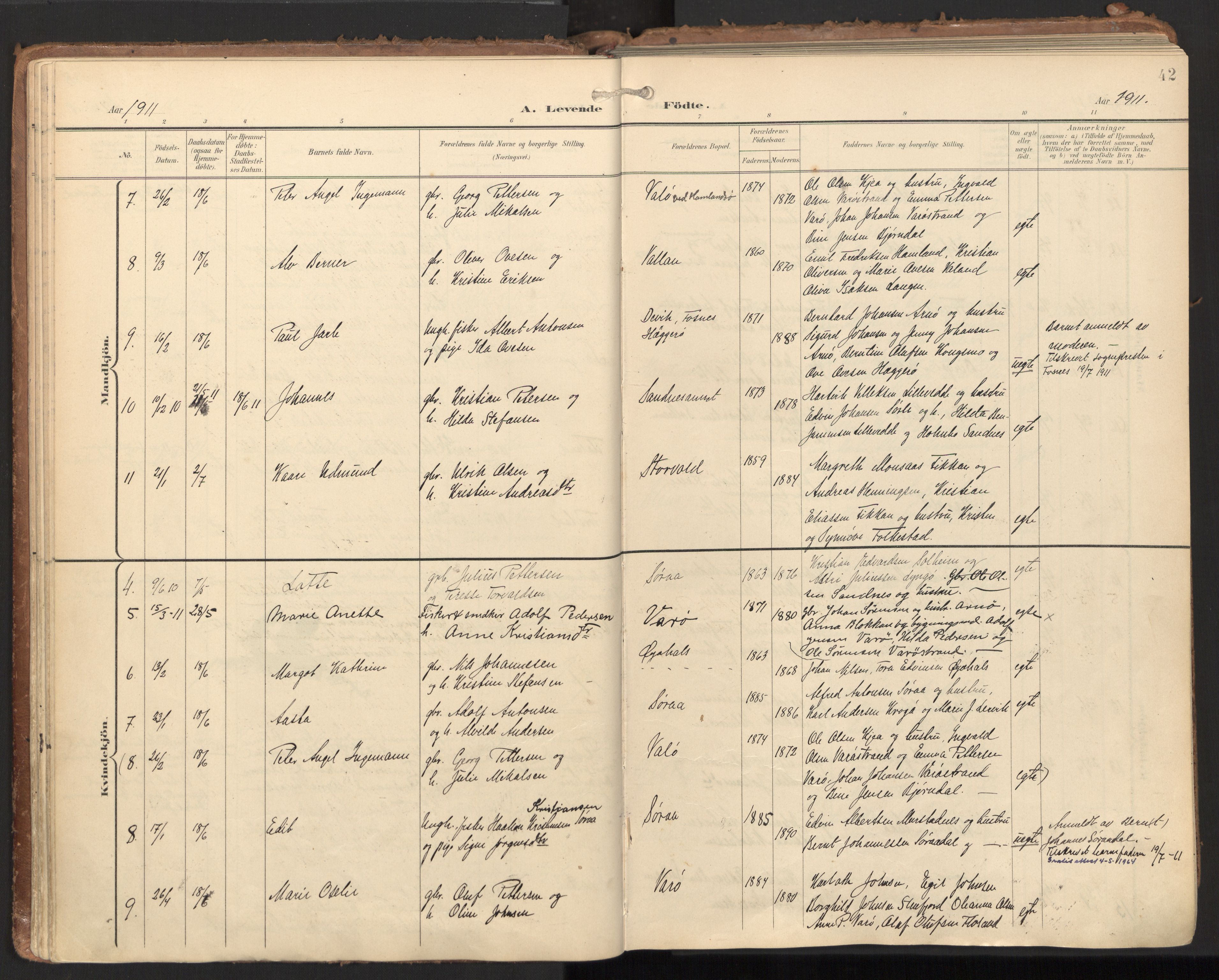 Ministerialprotokoller, klokkerbøker og fødselsregistre - Nord-Trøndelag, AV/SAT-A-1458/784/L0677: Ministerialbok nr. 784A12, 1900-1920, s. 42