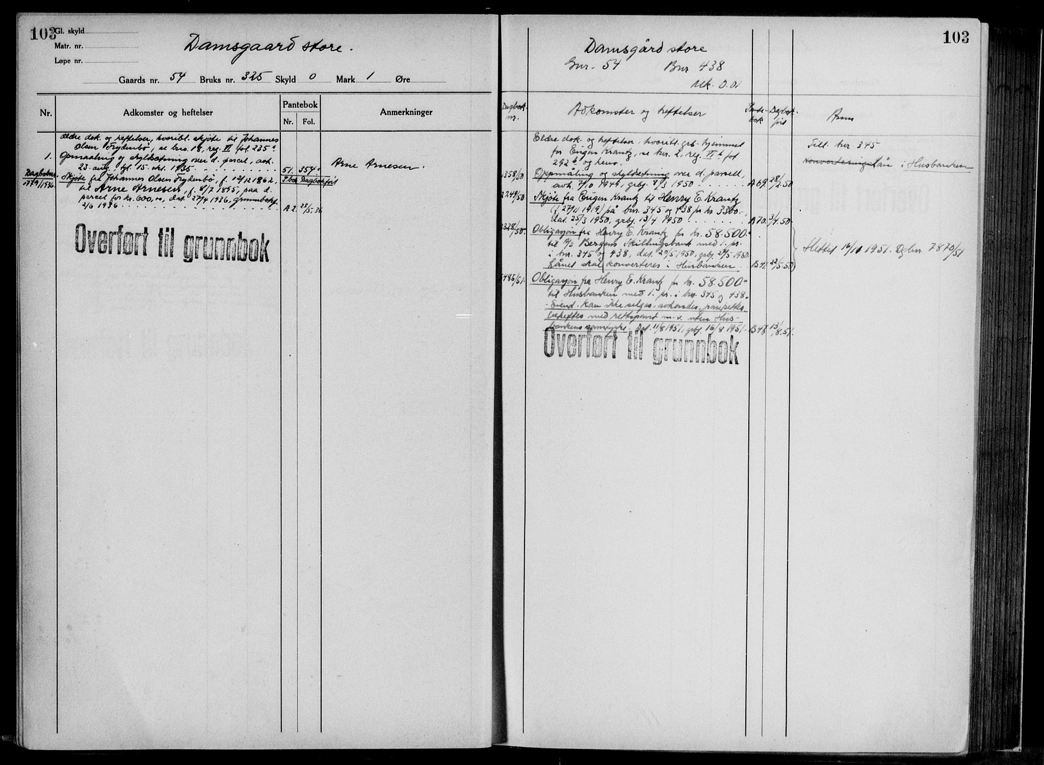 Midhordland sorenskriveri, AV/SAB-A-3001/1/G/Ga/Gab/L0117: Panteregister nr. II.A.b.117, s. 103