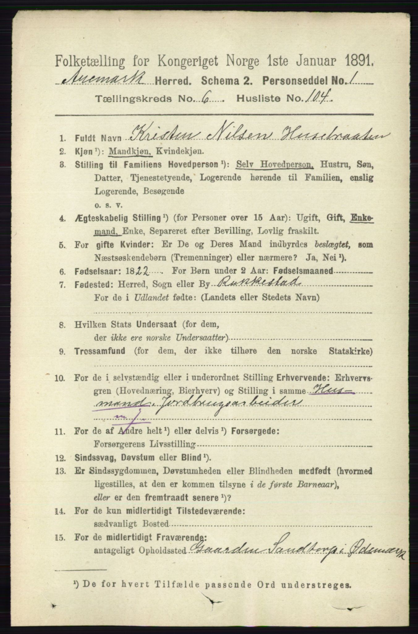 RA, Folketelling 1891 for 0118 Aremark herred, 1891, s. 3755