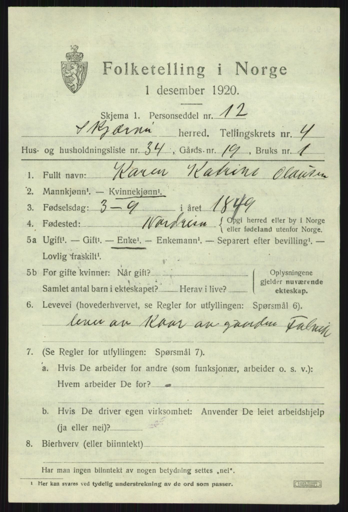 SATØ, Folketelling 1920 for 1941 Skjervøy herred, 1920, s. 2907