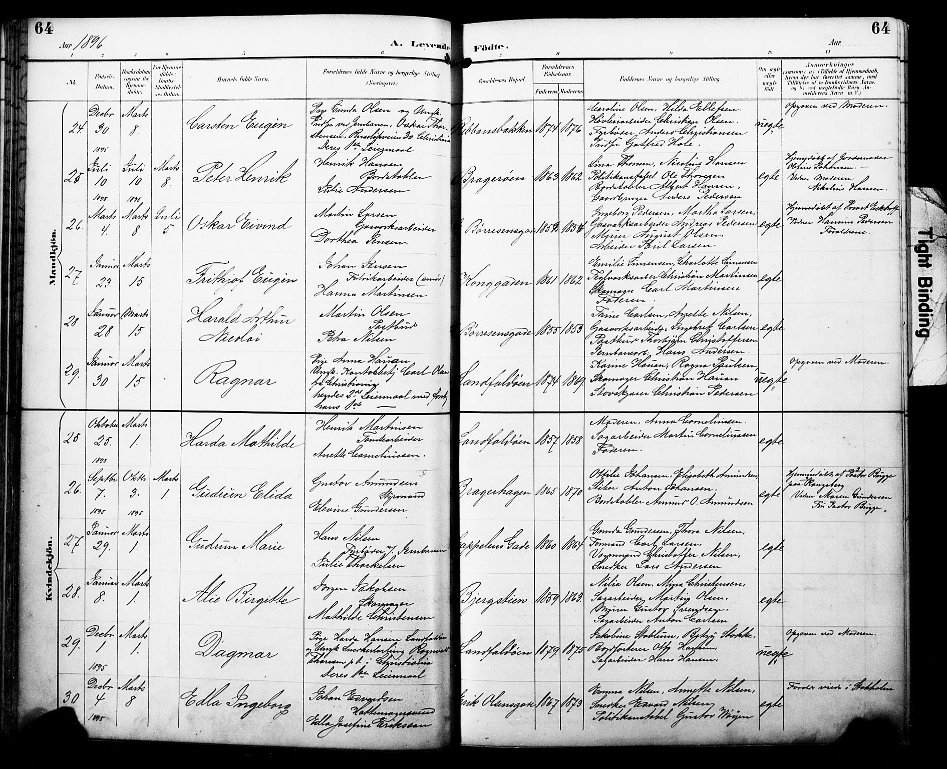 Bragernes kirkebøker, AV/SAKO-A-6/F/Fb/L0008: Ministerialbok nr. II 8, 1894-1902, s. 64