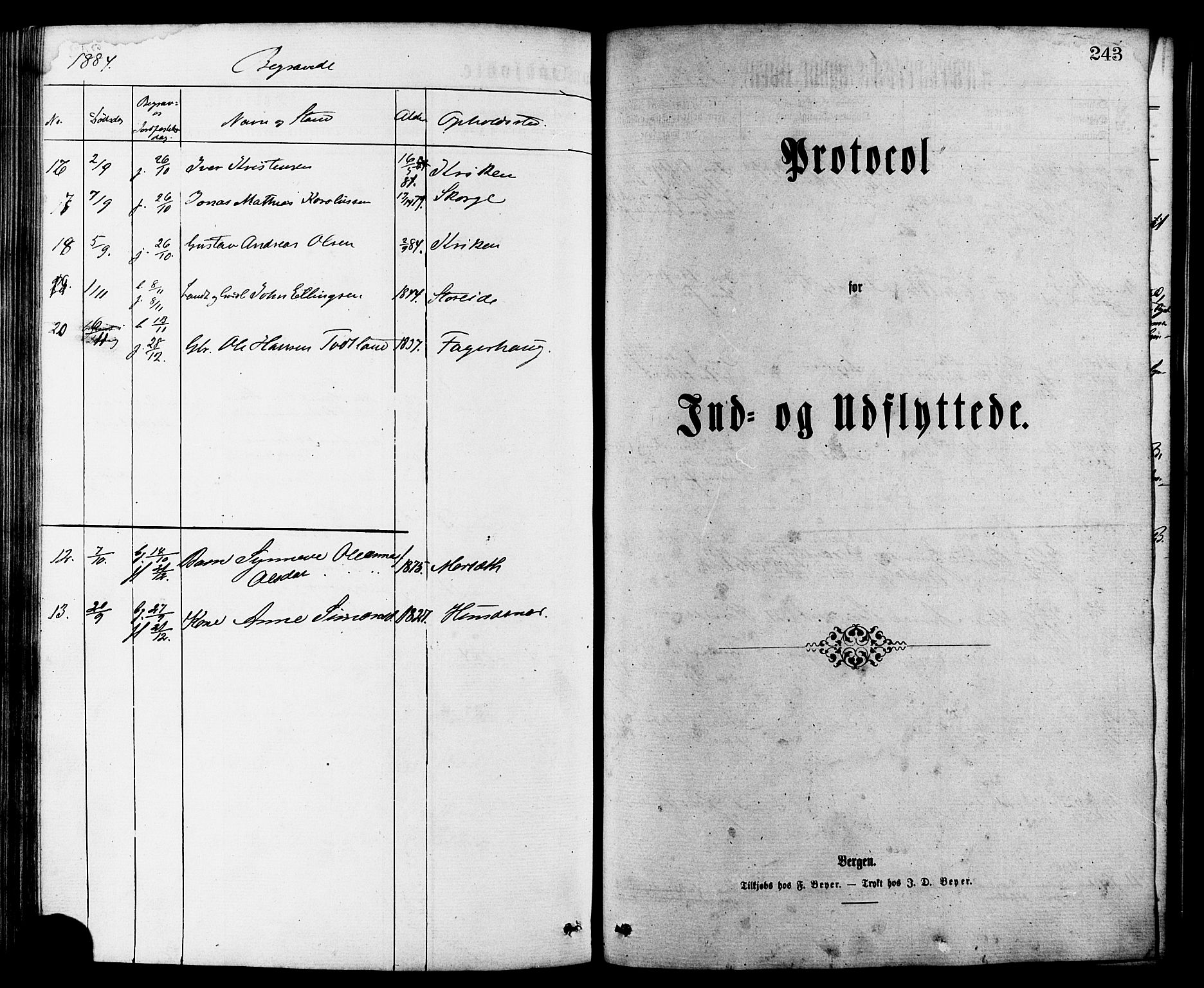 Ministerialprotokoller, klokkerbøker og fødselsregistre - Møre og Romsdal, SAT/A-1454/501/L0007: Ministerialbok nr. 501A07, 1868-1884, s. 243