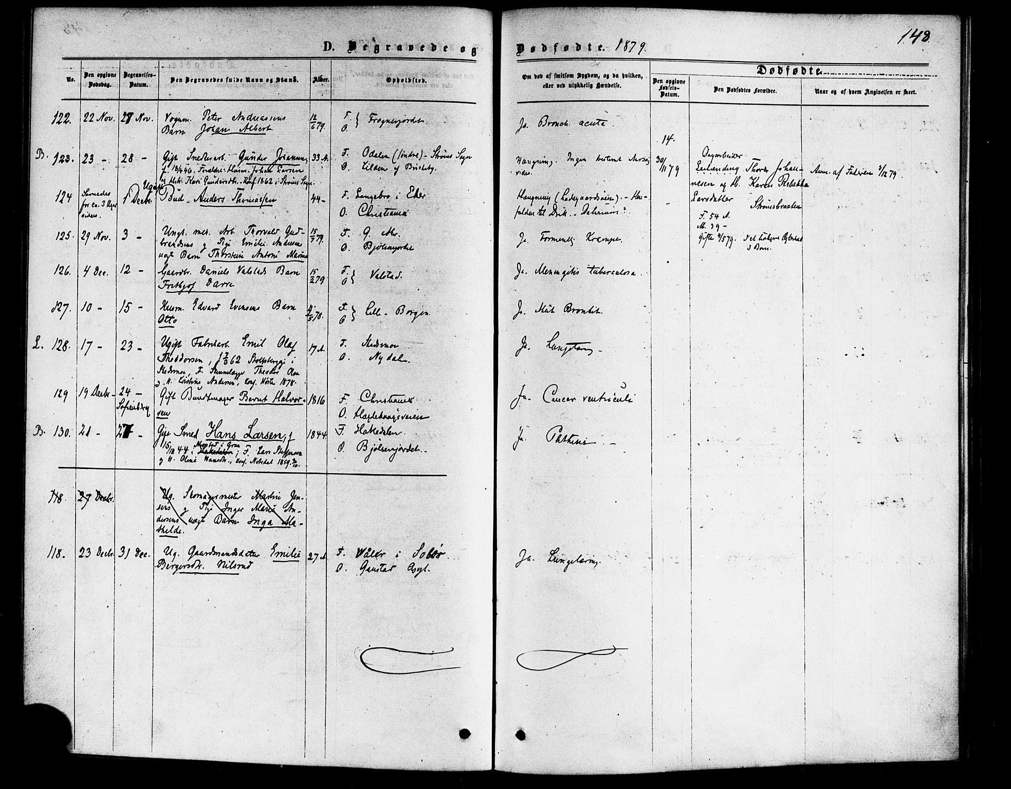 Vestre Aker prestekontor Kirkebøker, AV/SAO-A-10025/F/Fa/L0006: Ministerialbok nr. 6, 1873-1886, s. 148