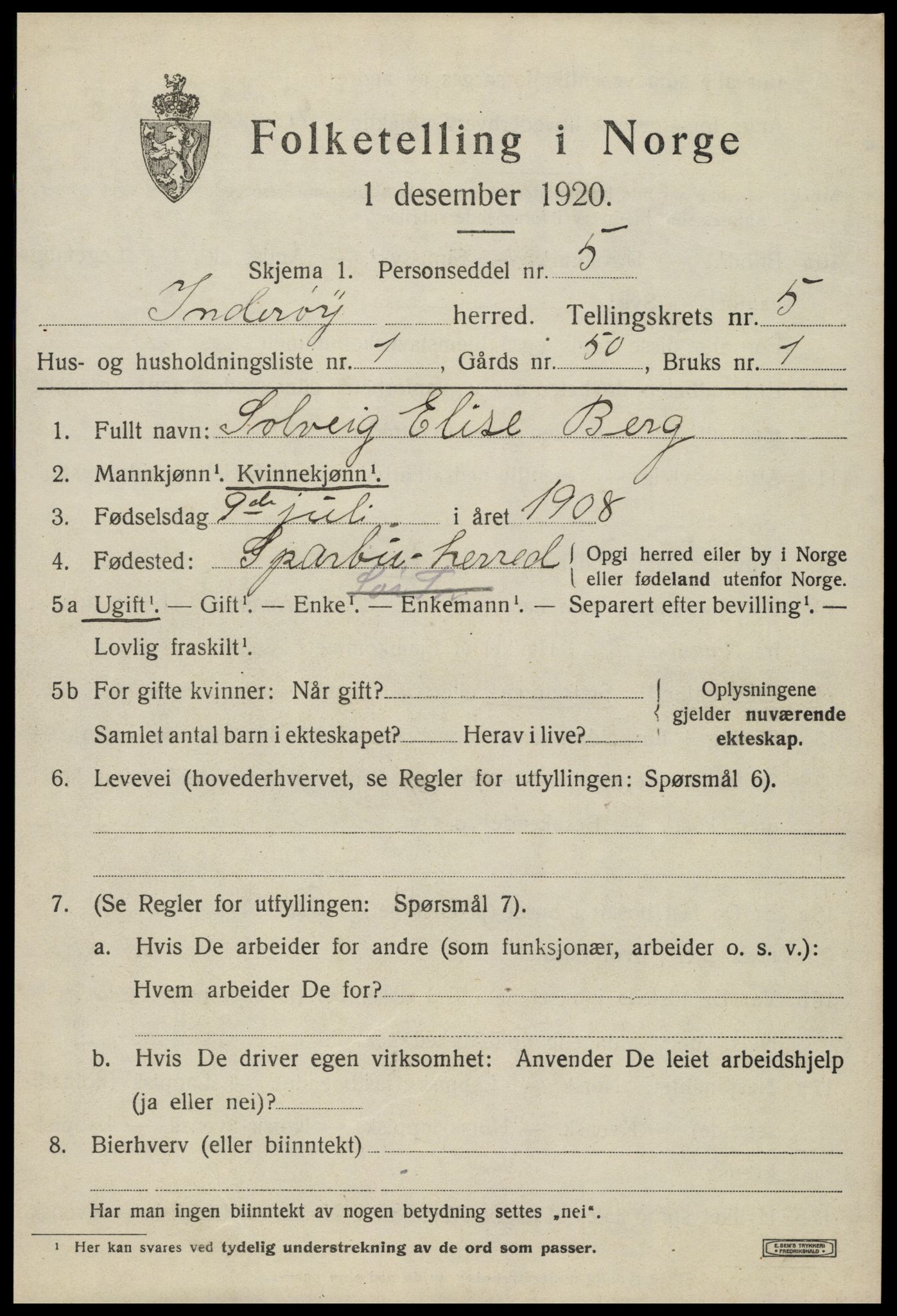 SAT, Folketelling 1920 for 1729 Inderøy herred, 1920, s. 4197