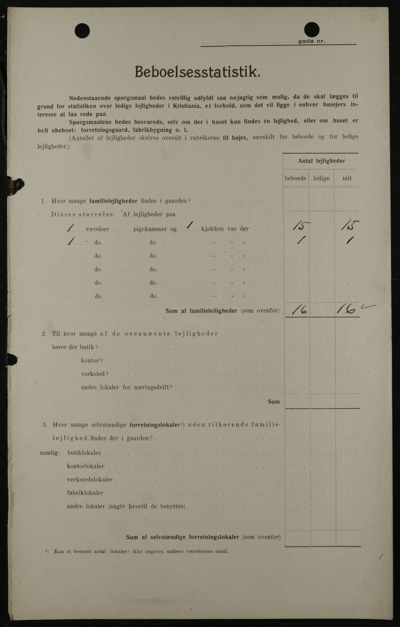OBA, Kommunal folketelling 1.2.1908 for Kristiania kjøpstad, 1908, s. 21450
