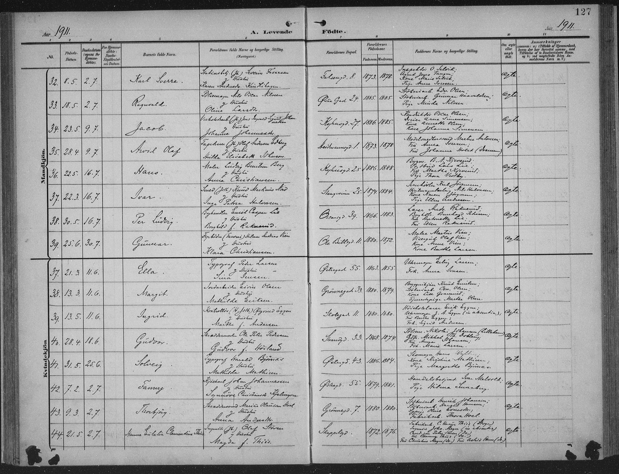 Hamar prestekontor, AV/SAH-DOMPH-002/H/Ha/Haa/L0001: Ministerialbok nr. 1, 1900-1914, s. 127