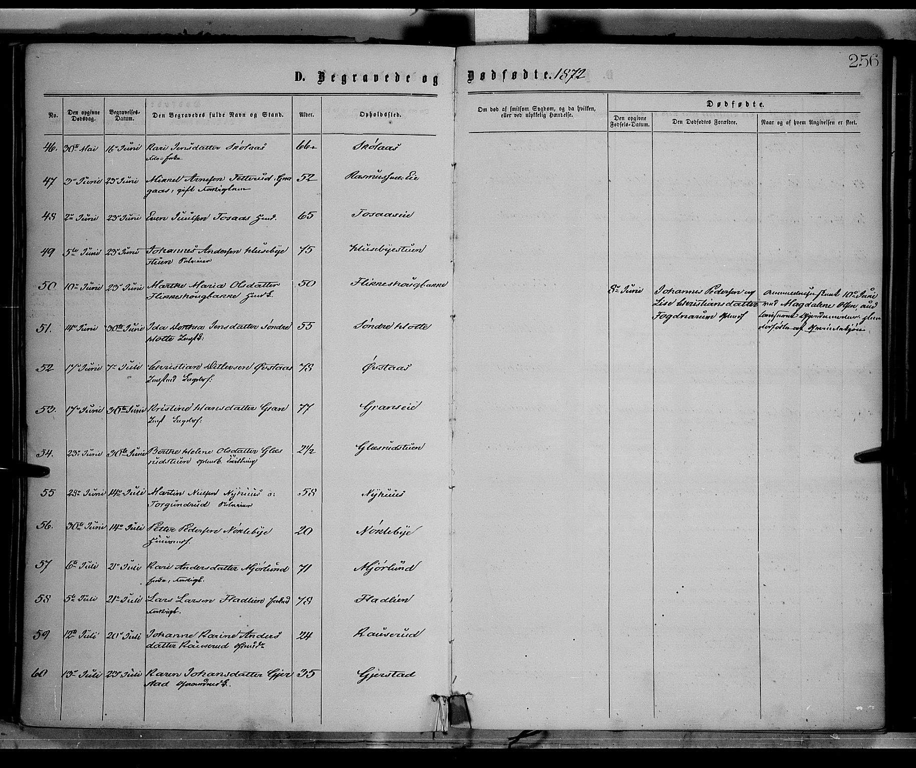 Vestre Toten prestekontor, SAH/PREST-108/H/Ha/Haa/L0008: Ministerialbok nr. 8, 1870-1877, s. 256