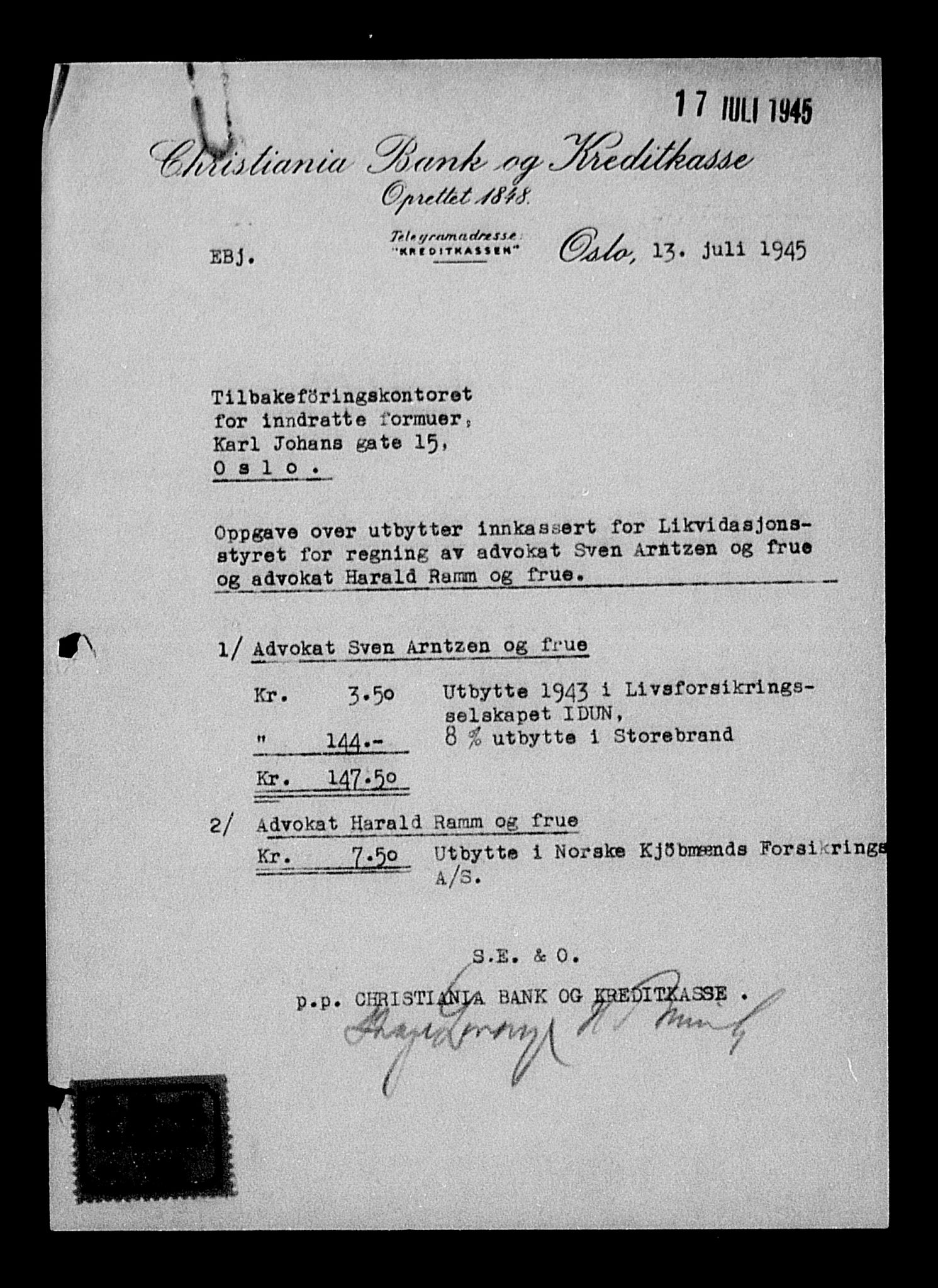 Justisdepartementet, Tilbakeføringskontoret for inndratte formuer, AV/RA-S-1564/H/Hc/Hcd/L1009: --, 1945-1947, s. 160