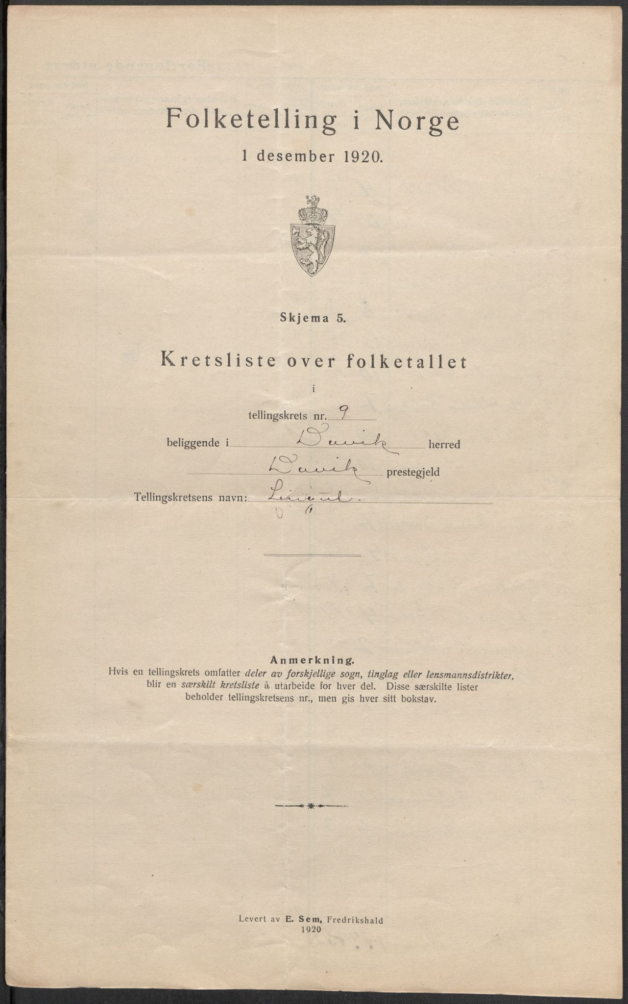 SAB, Folketelling 1920 for 1442 Davik herred, 1920, s. 32