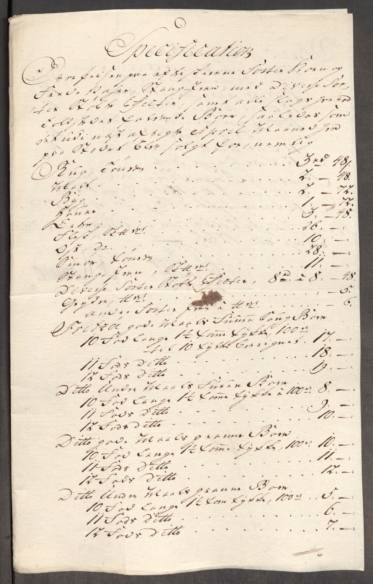 RA, Rentekammeret inntil 1814, Realistisk ordnet avdeling, Oe/L0008: [Ø1]: Priskuranter, 1764-1768, s. 391