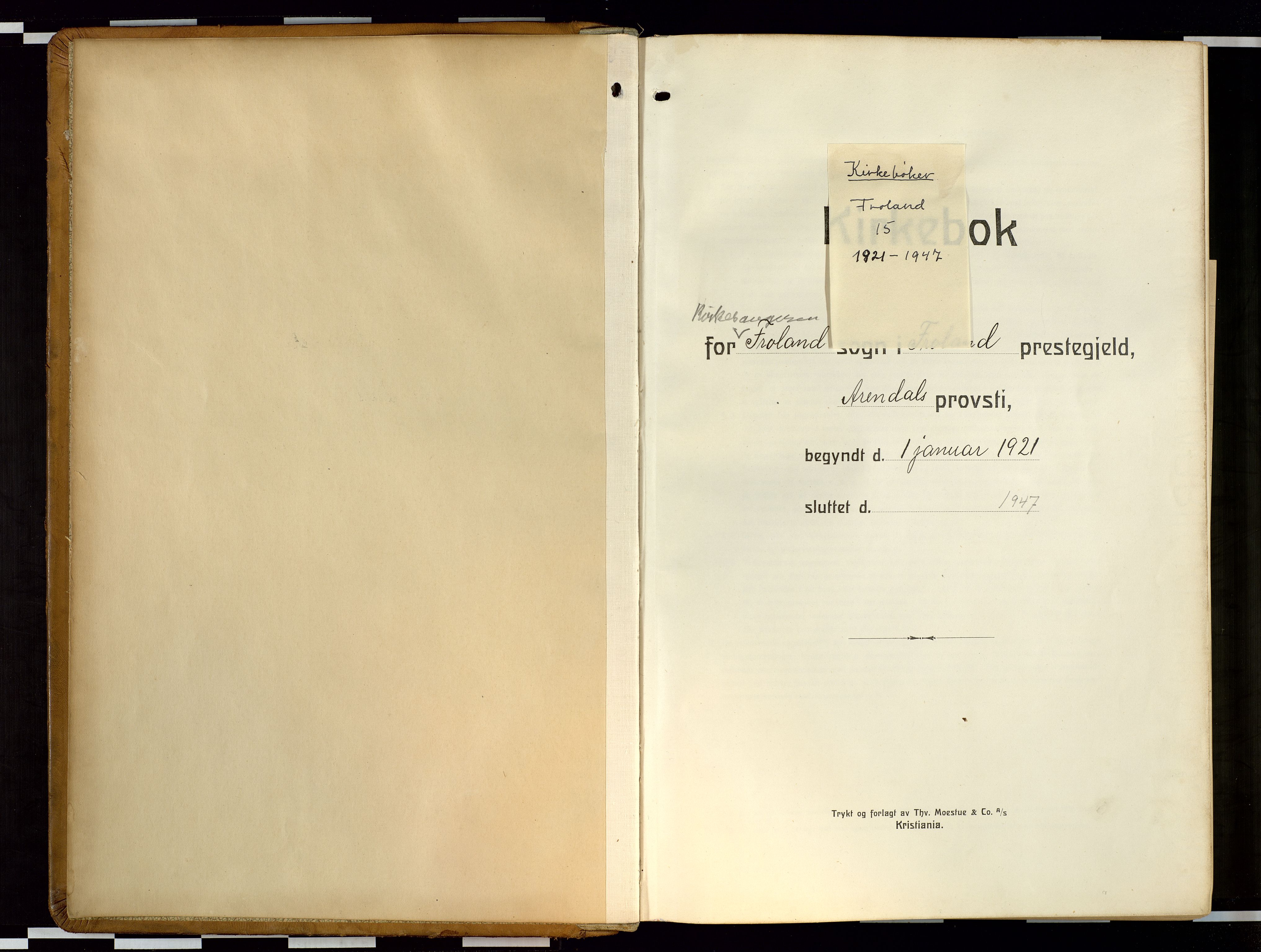 Froland sokneprestkontor, AV/SAK-1111-0013/F/Fb/L0011: Klokkerbok nr. B 11, 1921-1947