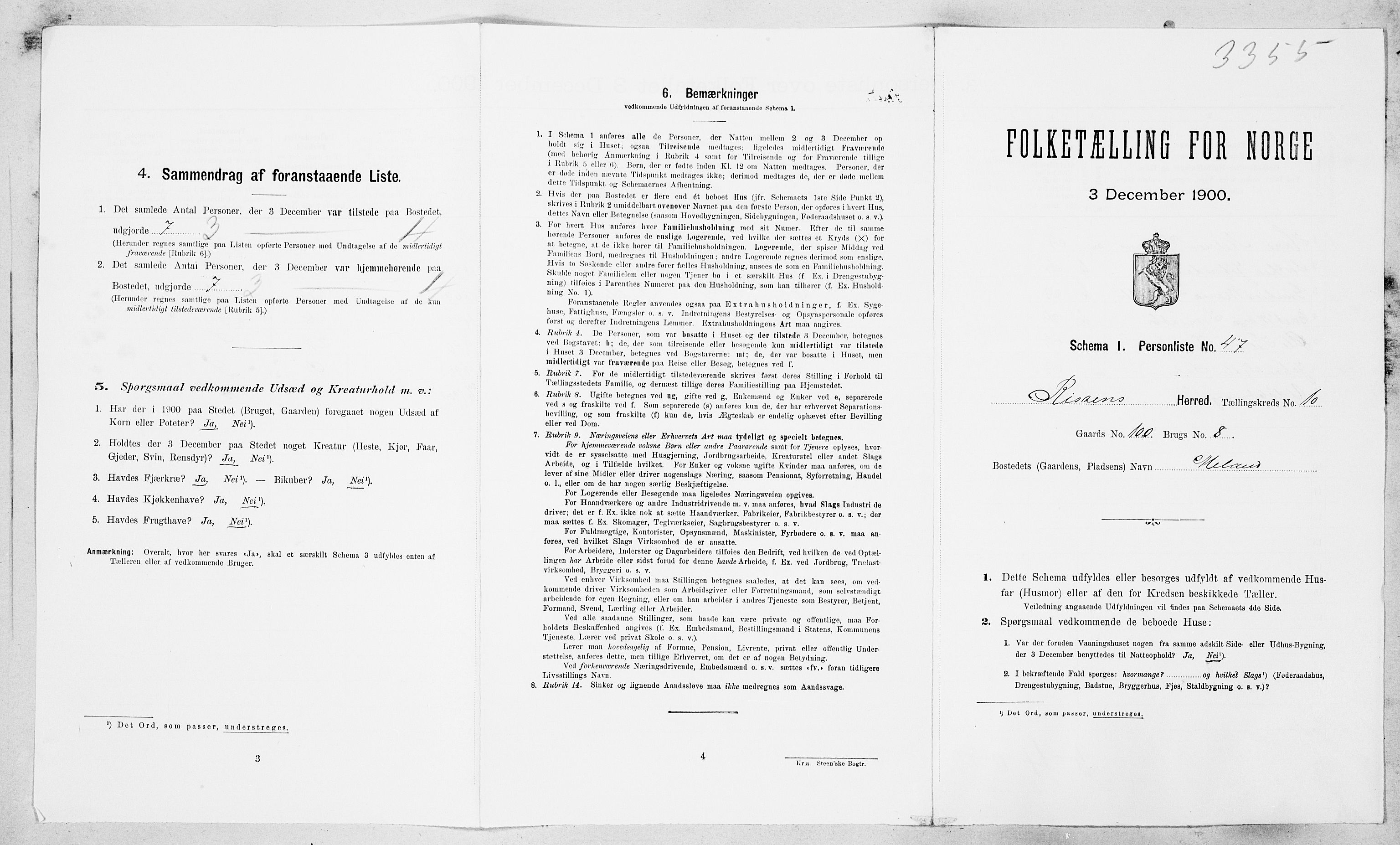 SAT, Folketelling 1900 for 1624 Rissa herred, 1900, s. 1273