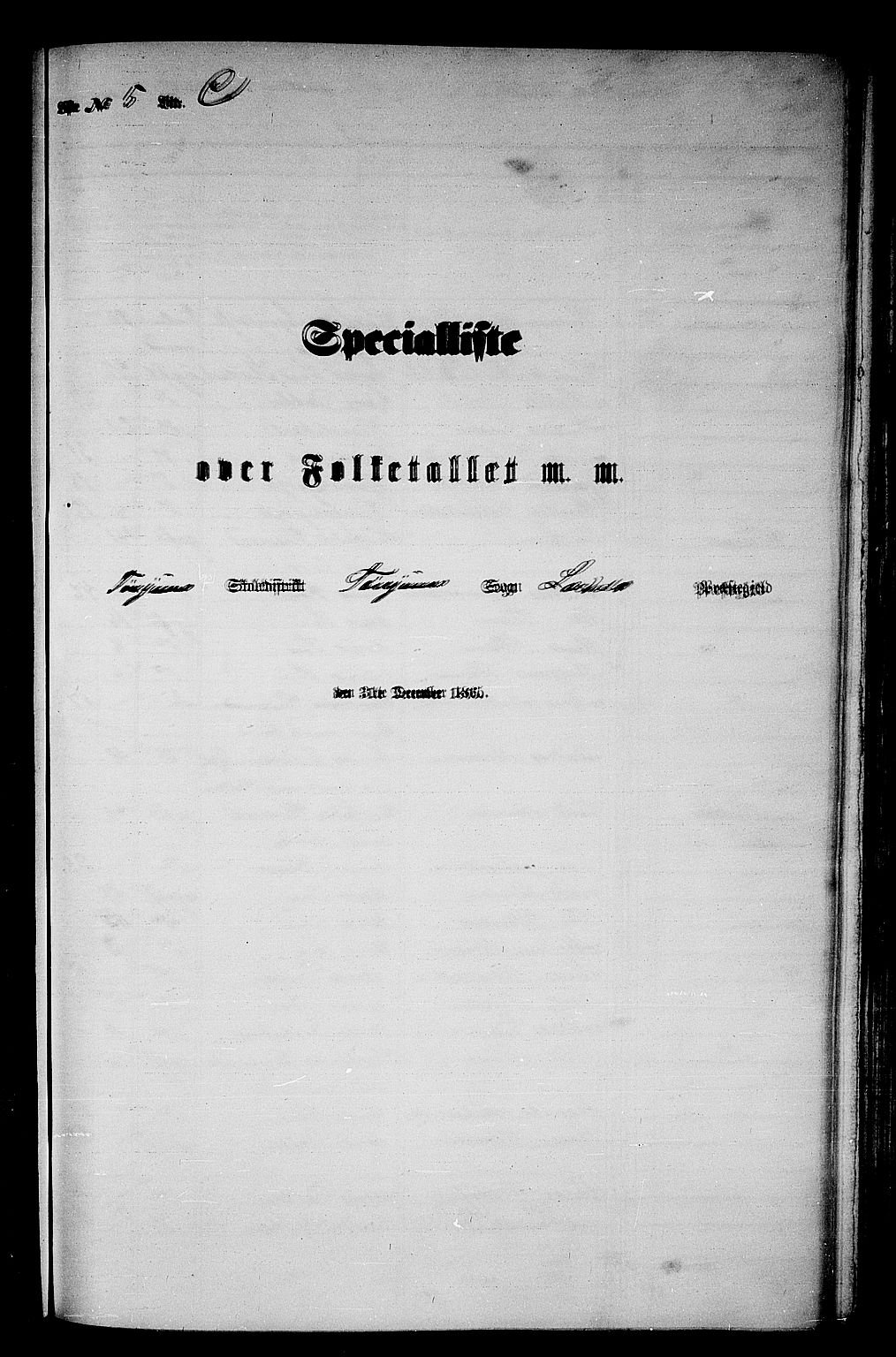 RA, Folketelling 1865 for 1422P Lærdal prestegjeld, 1865, s. 99