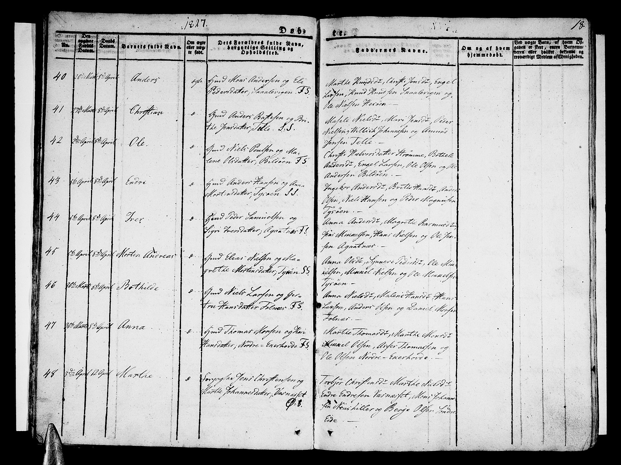 Sund sokneprestembete, AV/SAB-A-99930: Ministerialbok nr. A 12, 1825-1835, s. 18