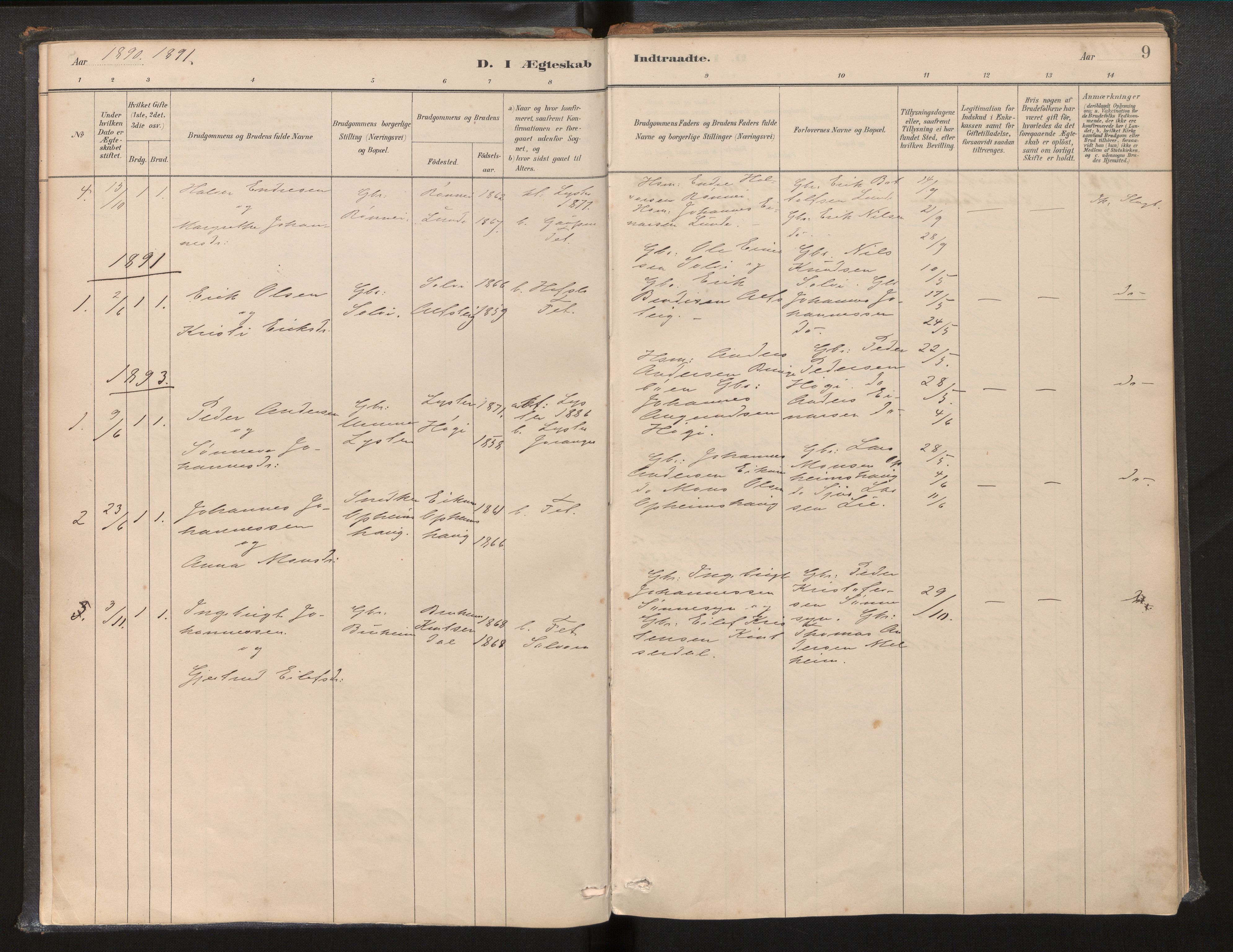 Jostedal sokneprestembete, AV/SAB-A-80601/H/Haa/Haac/L0002: Ministerialbok nr. C 2, 1881-2003, s. 9