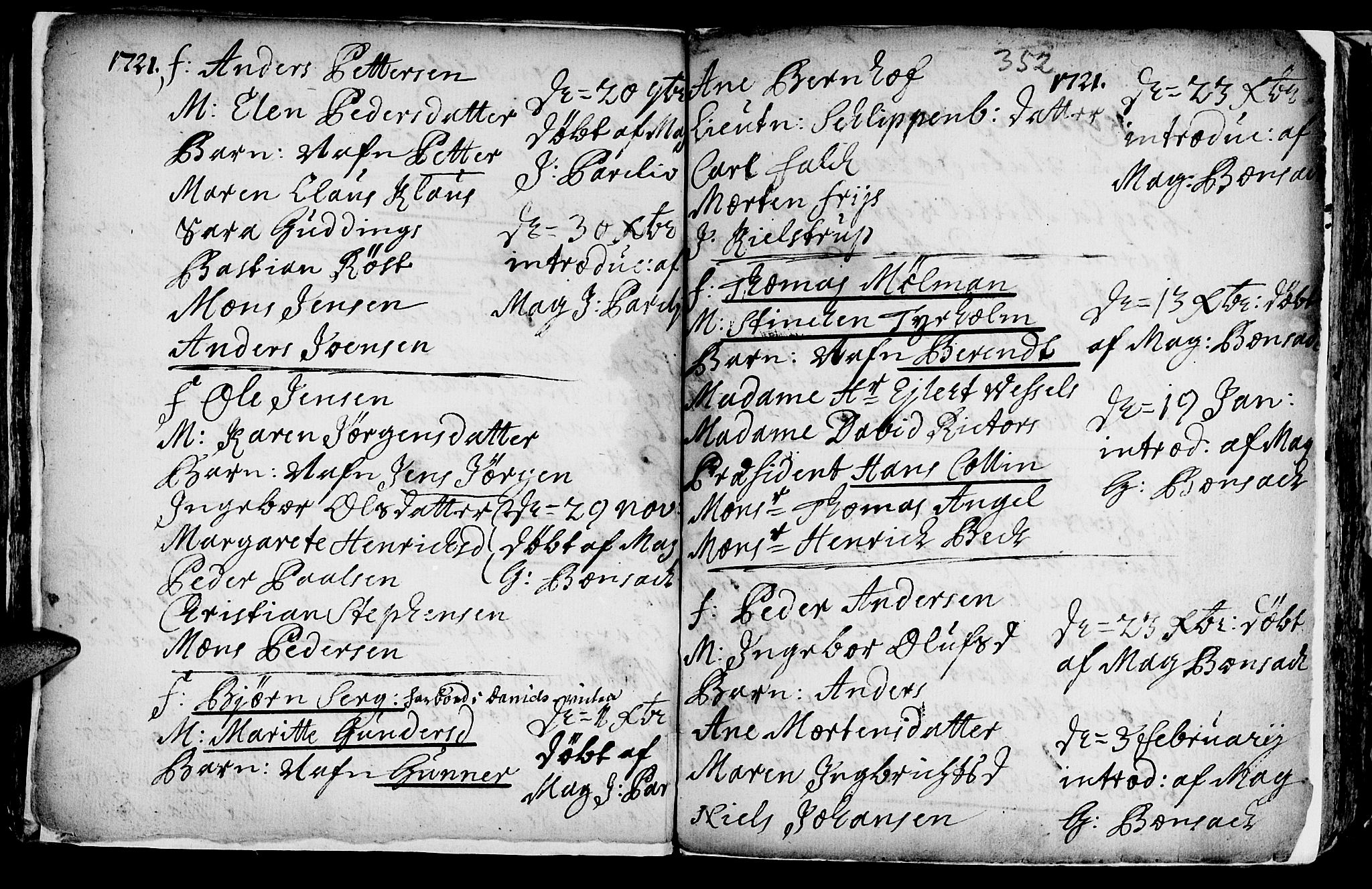 Ministerialprotokoller, klokkerbøker og fødselsregistre - Sør-Trøndelag, SAT/A-1456/601/L0035: Ministerialbok nr. 601A03, 1713-1728, s. 352a