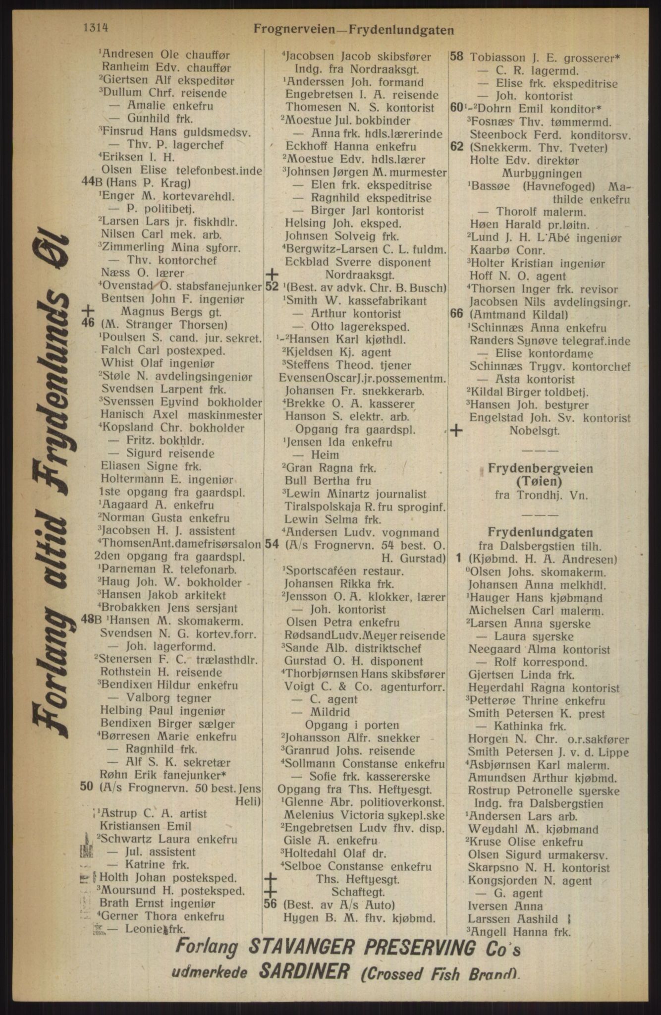 Kristiania/Oslo adressebok, PUBL/-, 1914, s. 1314