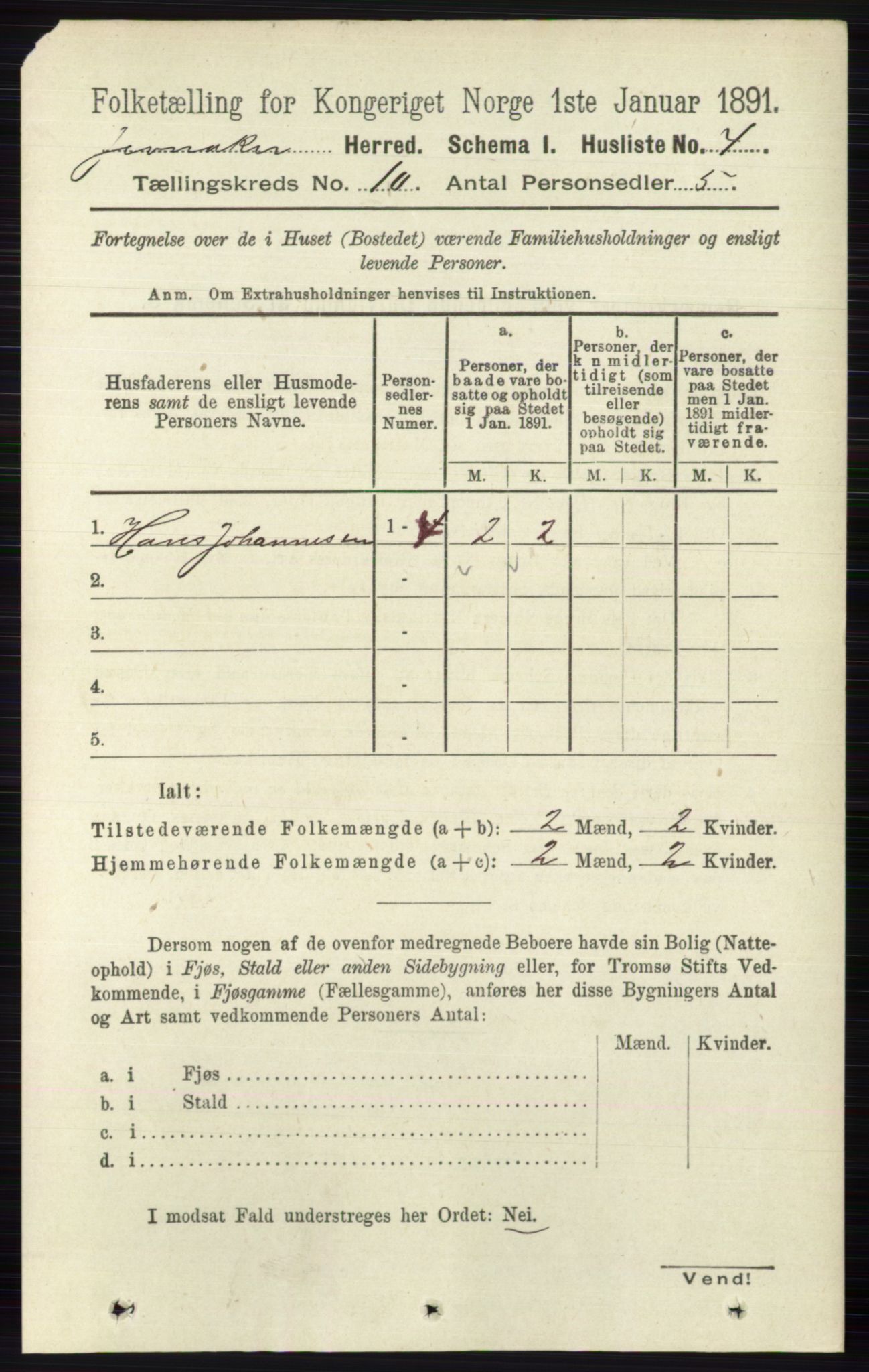 RA, Folketelling 1891 for 0532 Jevnaker herred, 1891, s. 5367