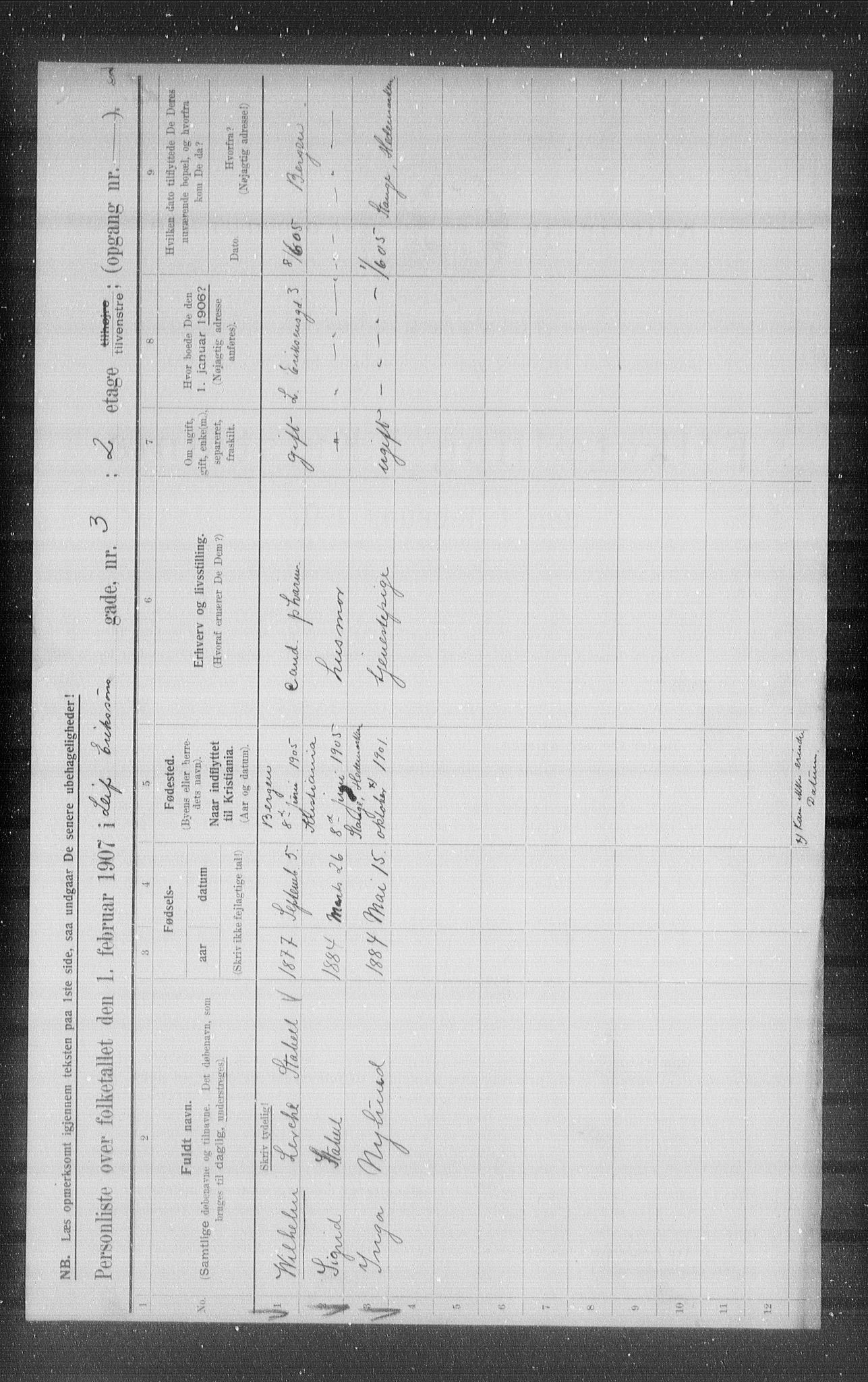 OBA, Kommunal folketelling 1.2.1907 for Kristiania kjøpstad, 1907, s. 29339