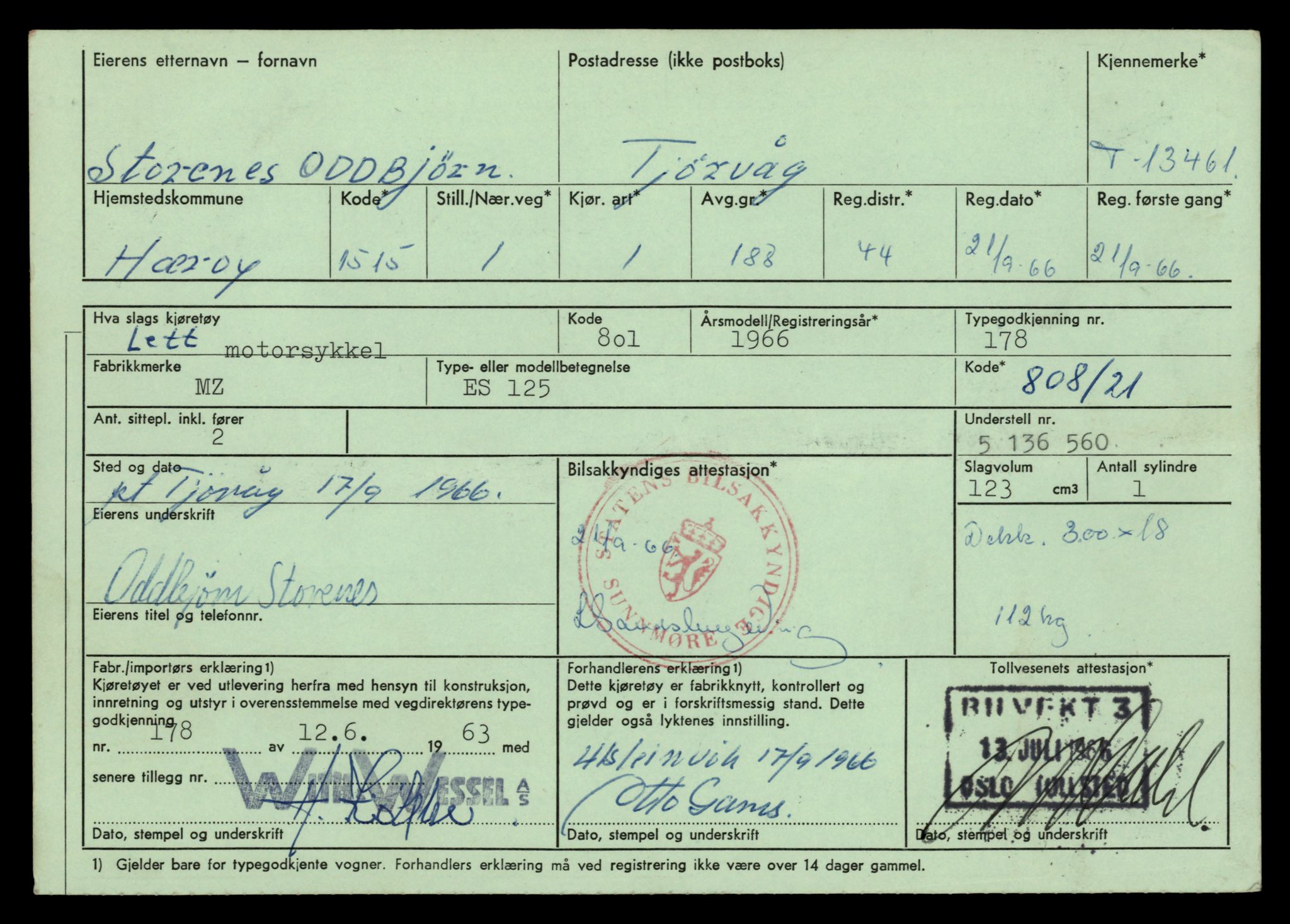 Møre og Romsdal vegkontor - Ålesund trafikkstasjon, AV/SAT-A-4099/F/Fe/L0039: Registreringskort for kjøretøy T 13361 - T 13530, 1927-1998, s. 1715