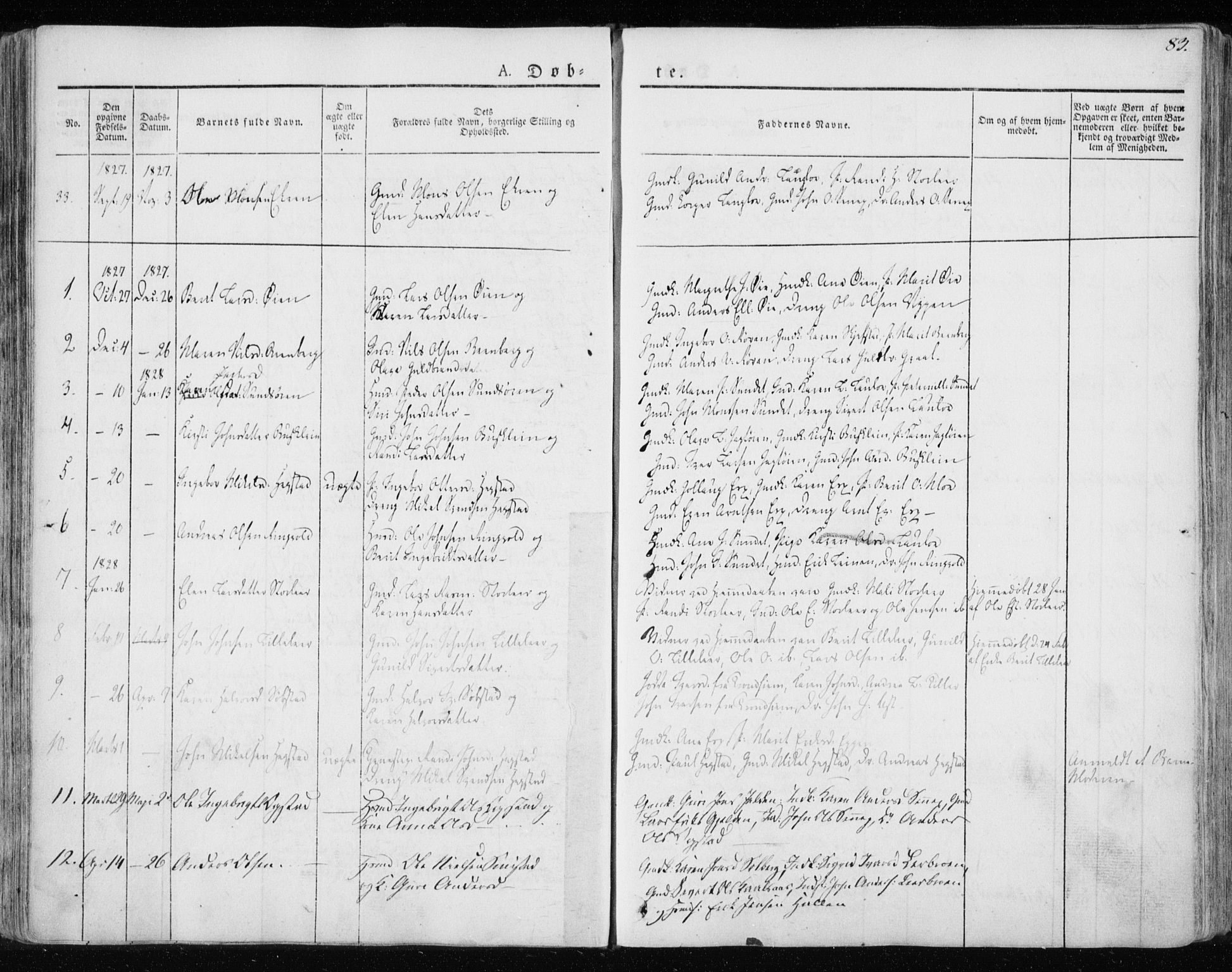 Ministerialprotokoller, klokkerbøker og fødselsregistre - Sør-Trøndelag, AV/SAT-A-1456/691/L1069: Ministerialbok nr. 691A04, 1826-1841, s. 83