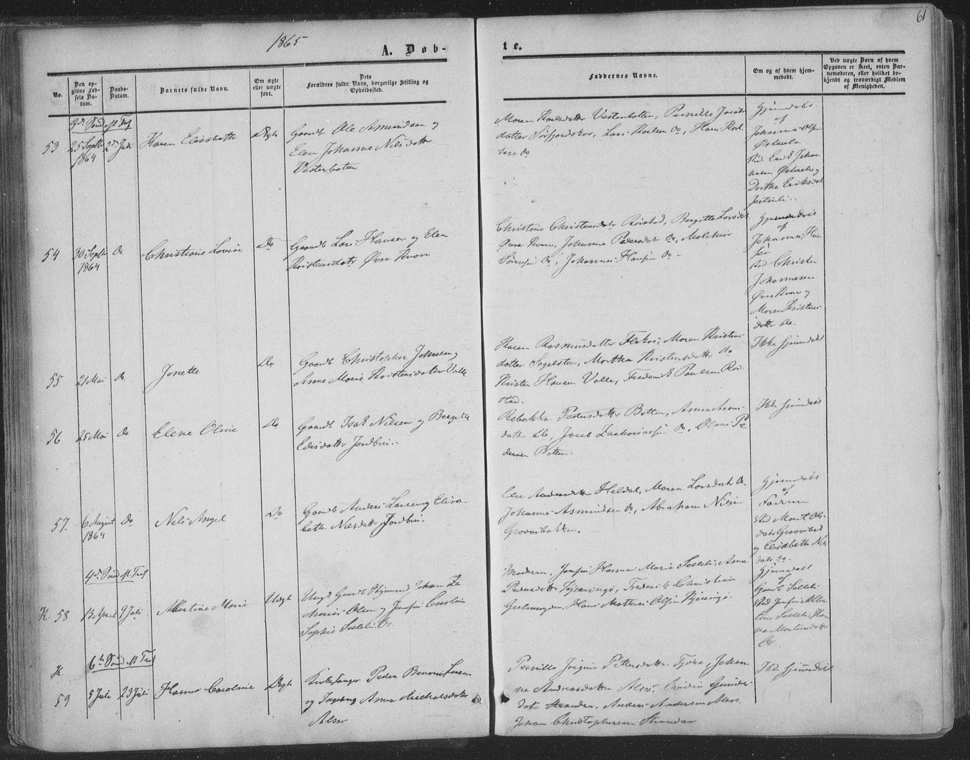 Ministerialprotokoller, klokkerbøker og fødselsregistre - Nordland, AV/SAT-A-1459/853/L0770: Ministerialbok nr. 853A09, 1857-1870, s. 61