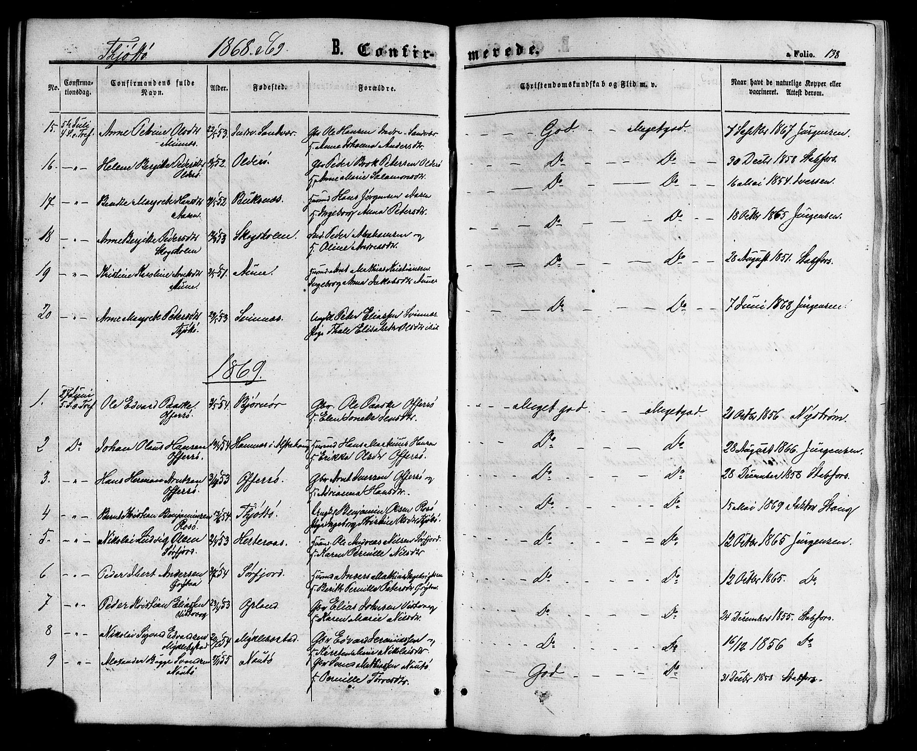 Ministerialprotokoller, klokkerbøker og fødselsregistre - Nordland, AV/SAT-A-1459/817/L0262: Ministerialbok nr. 817A03/ 1, 1862-1877, s. 138