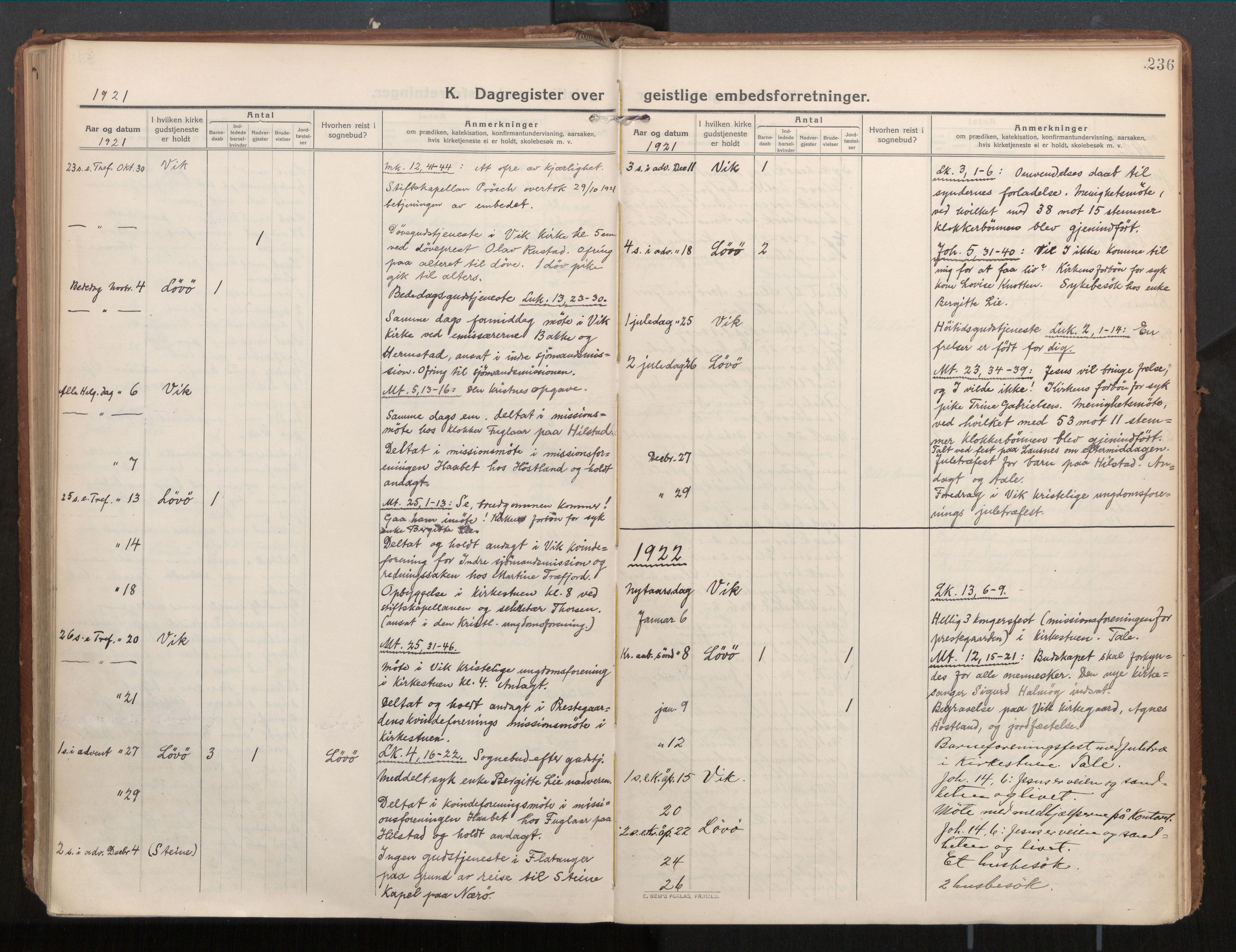 Ministerialprotokoller, klokkerbøker og fødselsregistre - Nord-Trøndelag, SAT/A-1458/771/L0598: Ministerialbok nr. 771A05, 1911-1937, s. 236