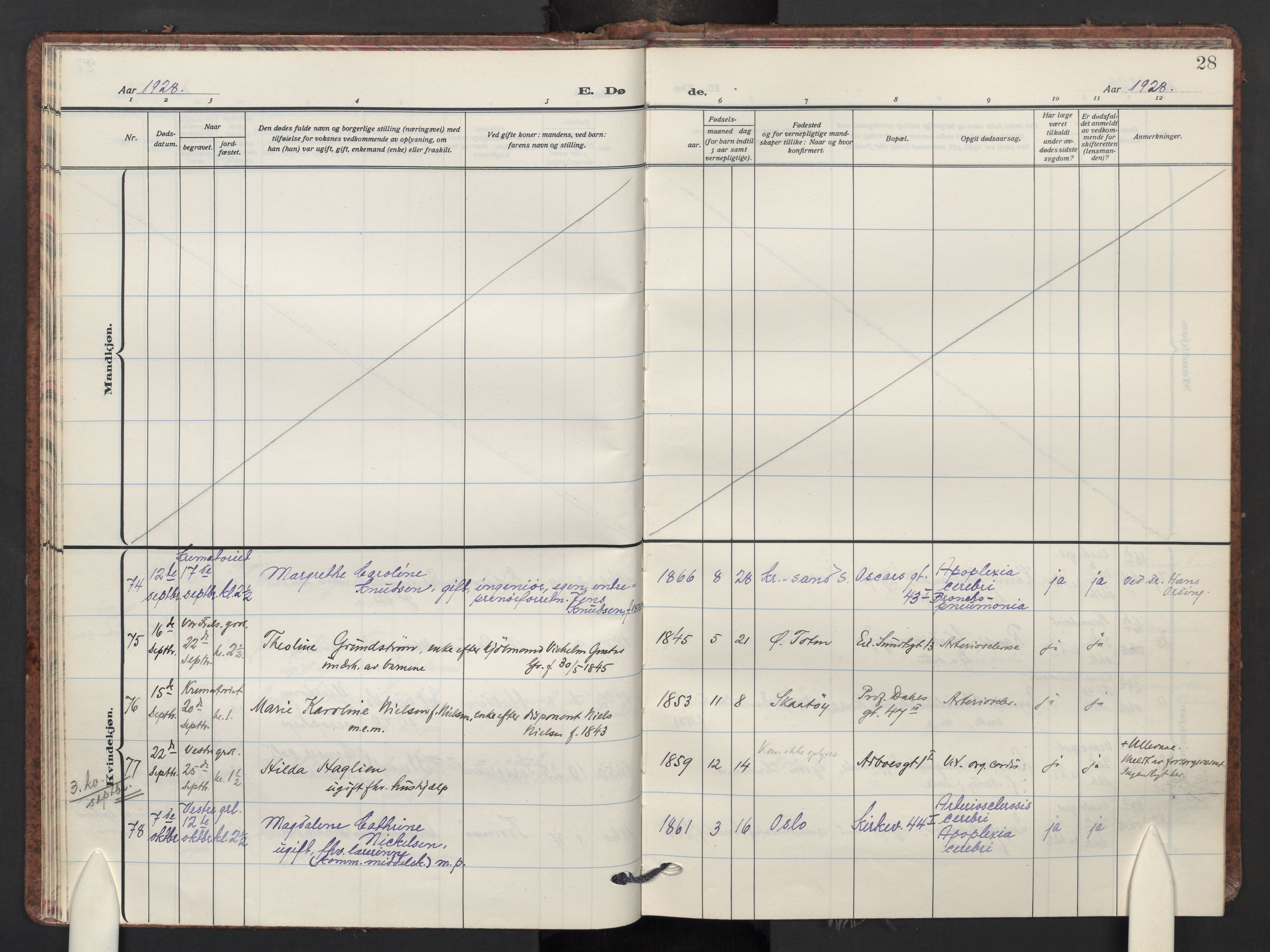 Uranienborg prestekontor Kirkebøker, AV/SAO-A-10877/F/Fa/L0015: Ministerialbok nr. I 15, 1927-1935, s. 28