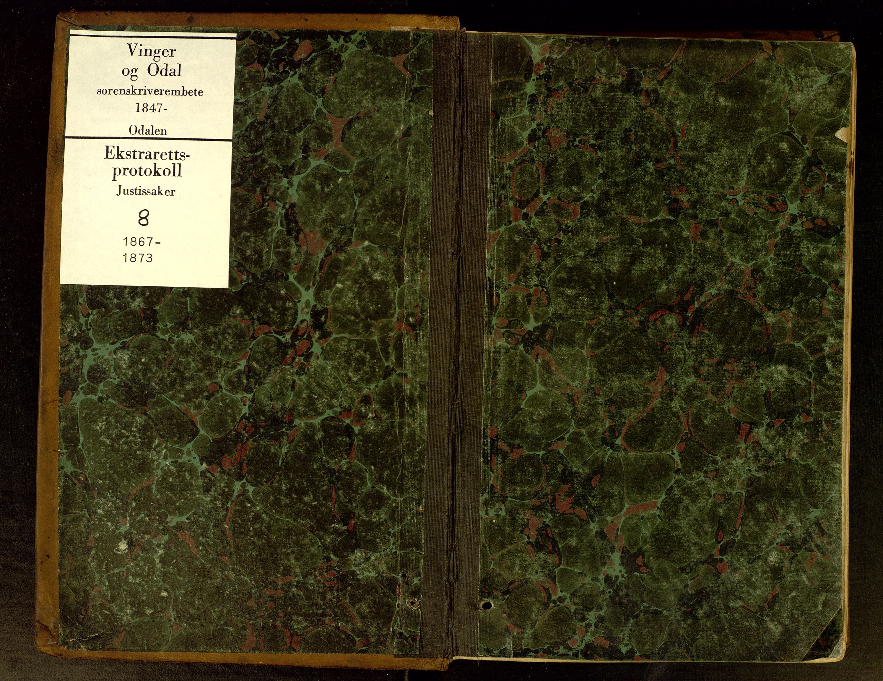 Vinger og Odal sorenskriveri, SAH/TING-022/G/Gc/Gca/L0008: Ekstrarettsprotokoll - Odal, 1867-1873