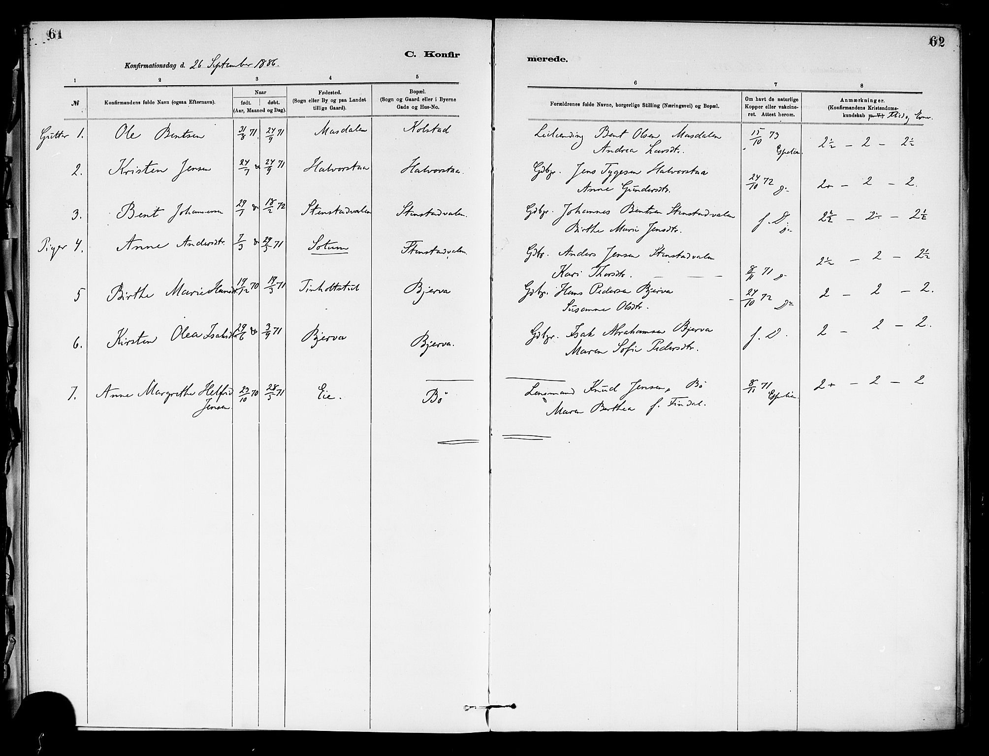 Holla kirkebøker, AV/SAKO-A-272/F/Fa/L0009: Ministerialbok nr. 9, 1881-1897, s. 61