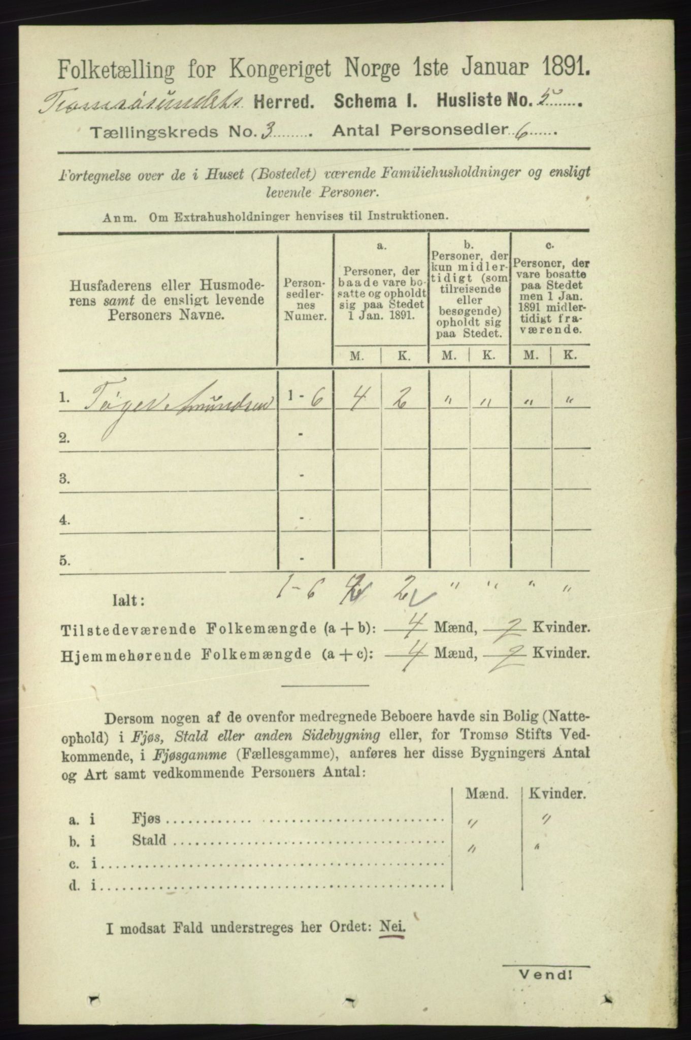 RA, Folketelling 1891 for 1934 Tromsøysund herred, 1891, s. 941