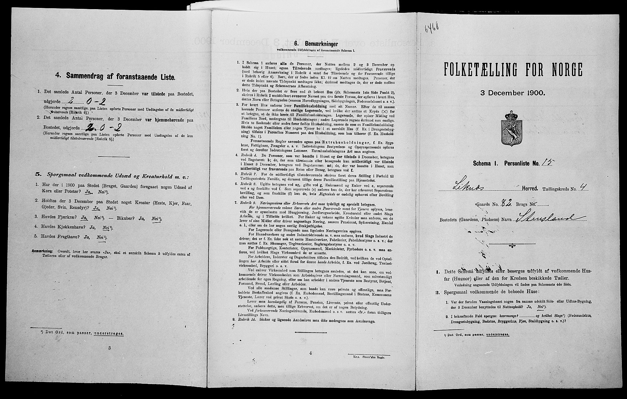 SAK, Folketelling 1900 for 1037 Liknes herred, 1900, s. 265