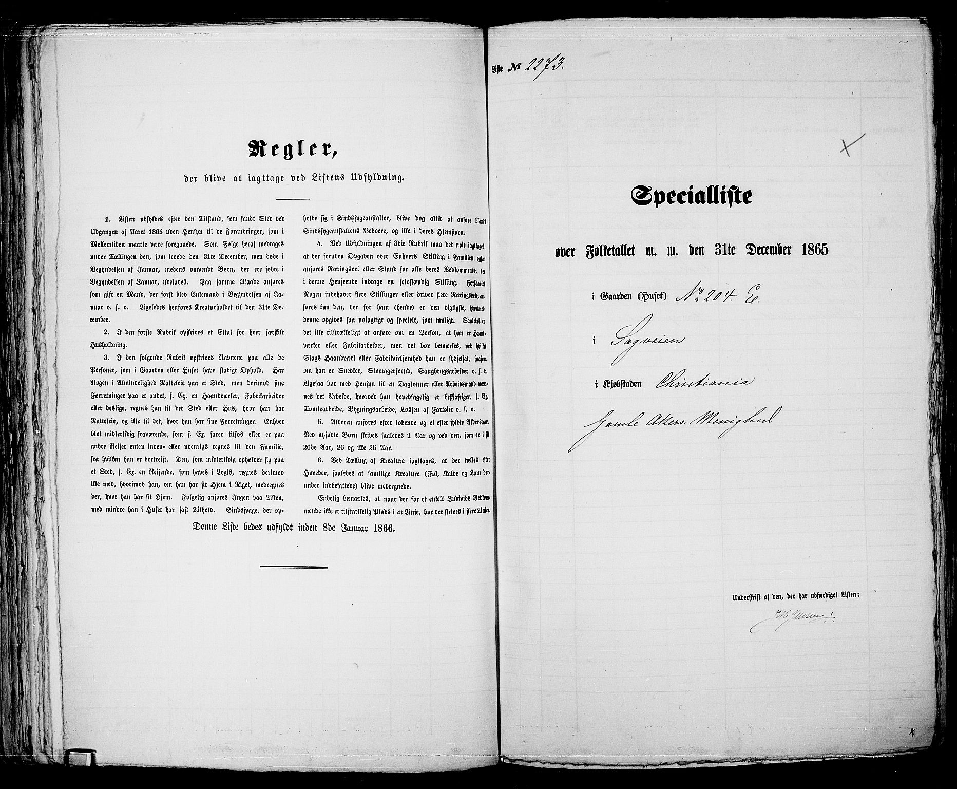 RA, Folketelling 1865 for 0301 Kristiania kjøpstad, 1865, s. 5066