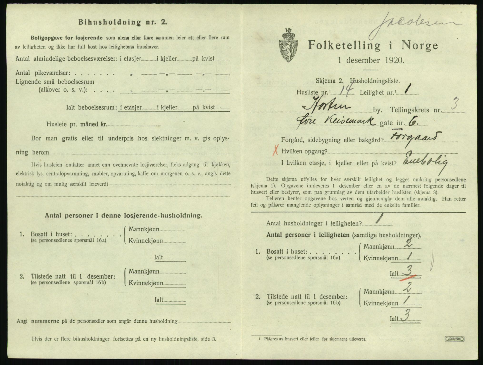 SAKO, Folketelling 1920 for 0703 Horten kjøpstad, 1920, s. 4175