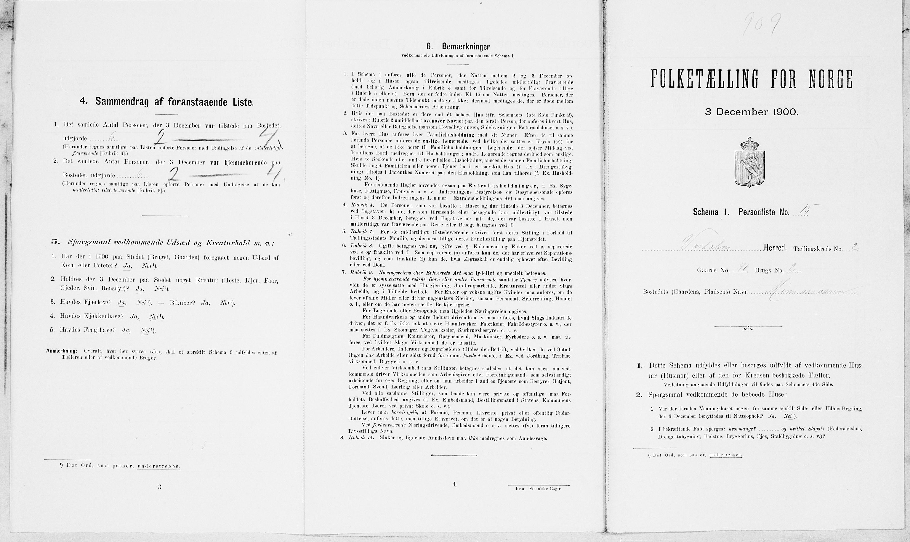 SAT, Folketelling 1900 for 1721 Verdal herred, 1900, s. 341