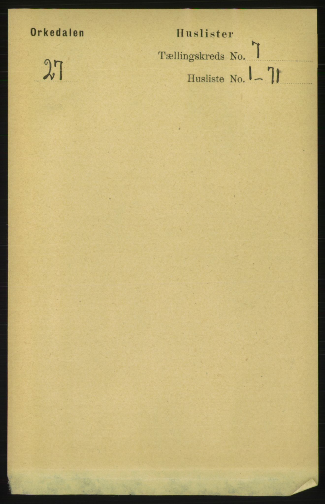 RA, Folketelling 1891 for 1638 Orkdal herred, 1891, s. 3361