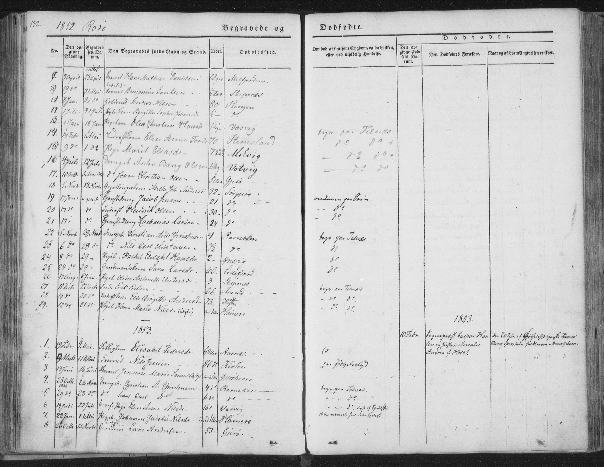 Ministerialprotokoller, klokkerbøker og fødselsregistre - Nordland, AV/SAT-A-1459/841/L0604: Ministerialbok nr. 841A09 /1, 1845-1862, s. 132