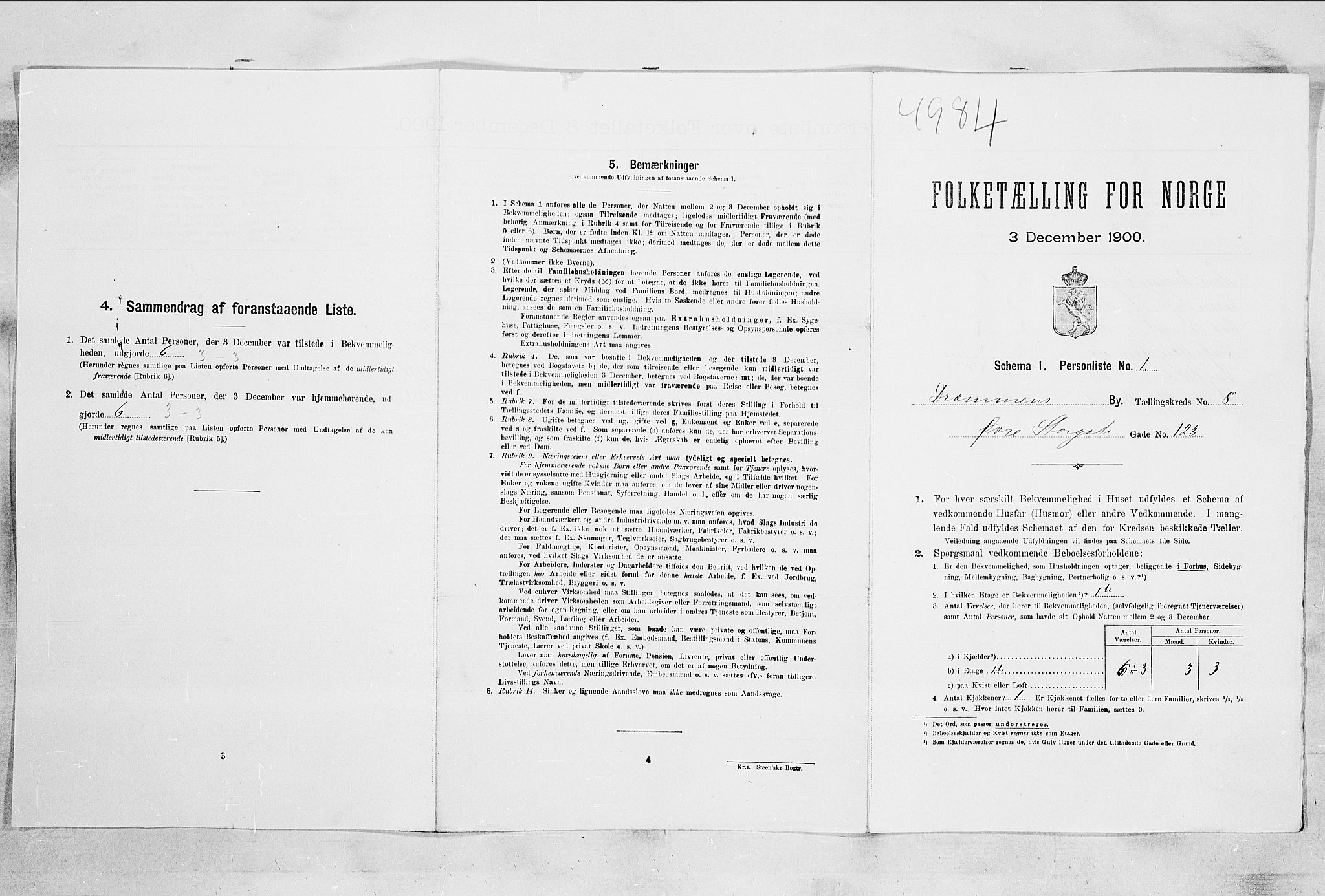 RA, Folketelling 1900 for 0602 Drammen kjøpstad, 1900, s. 1743