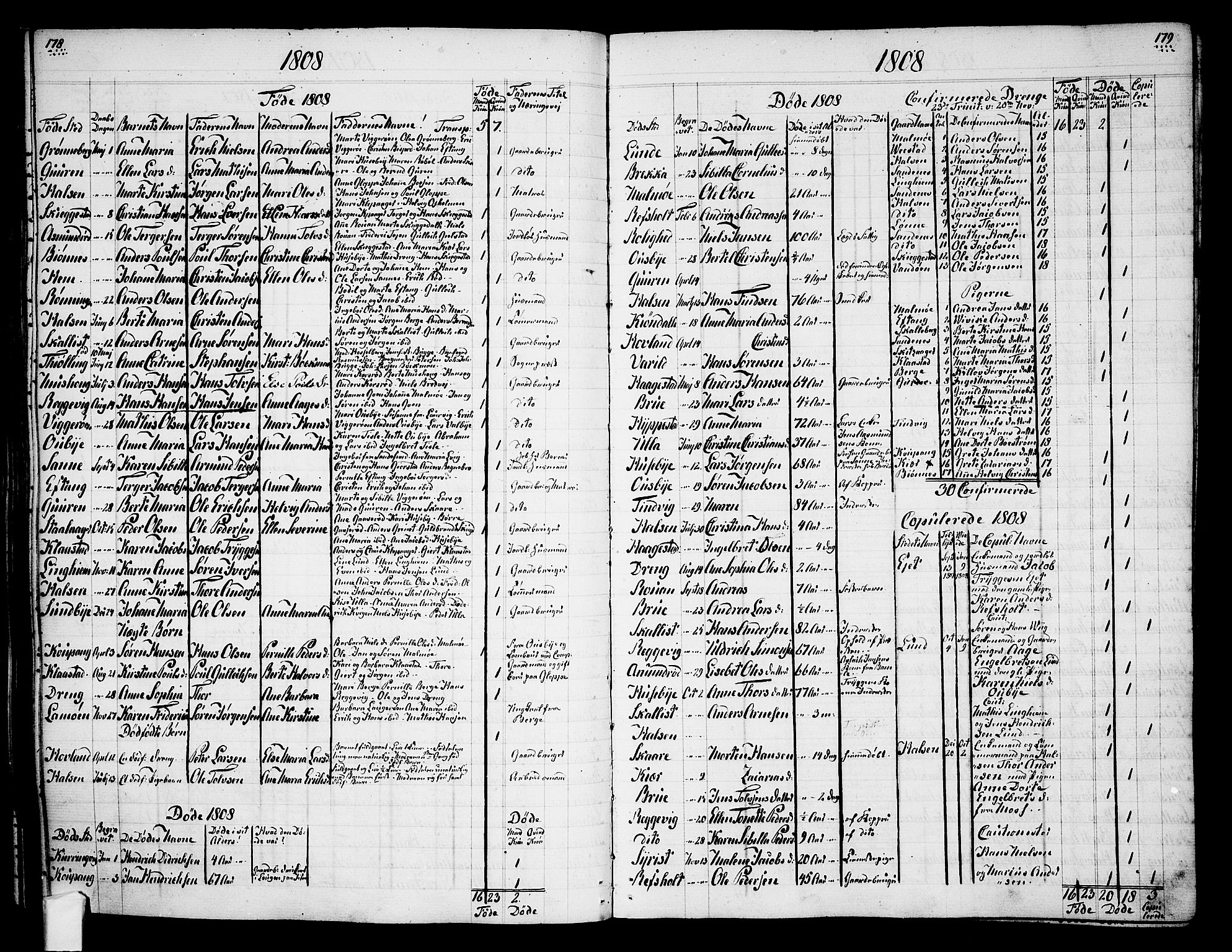 Tjølling sokneprestkontor, SAKO/A-48/A/Aa/L0003: Annen kirkebok nr. 1, 1700-1813, s. 178-179