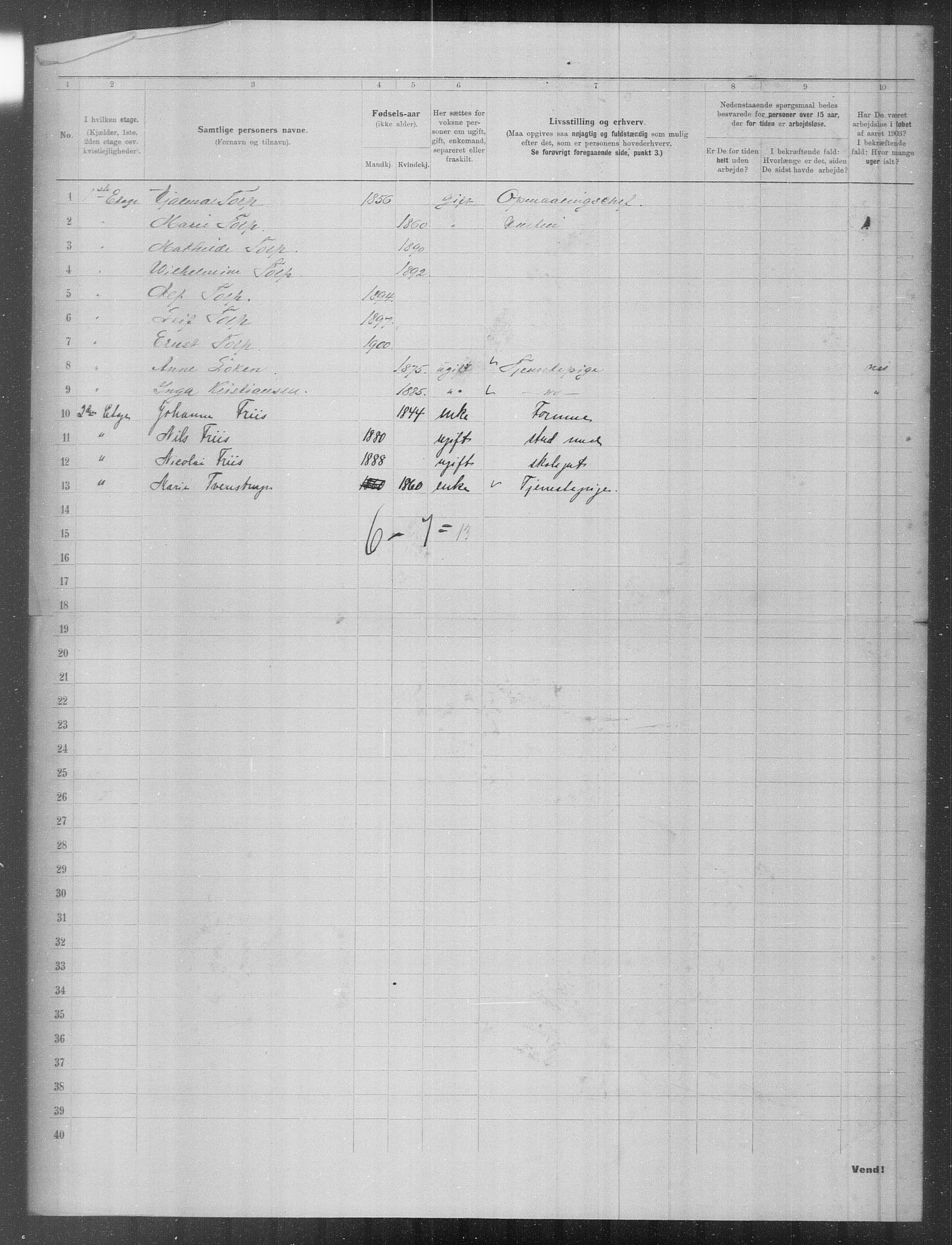 OBA, Kommunal folketelling 31.12.1903 for Kristiania kjøpstad, 1903, s. 9964