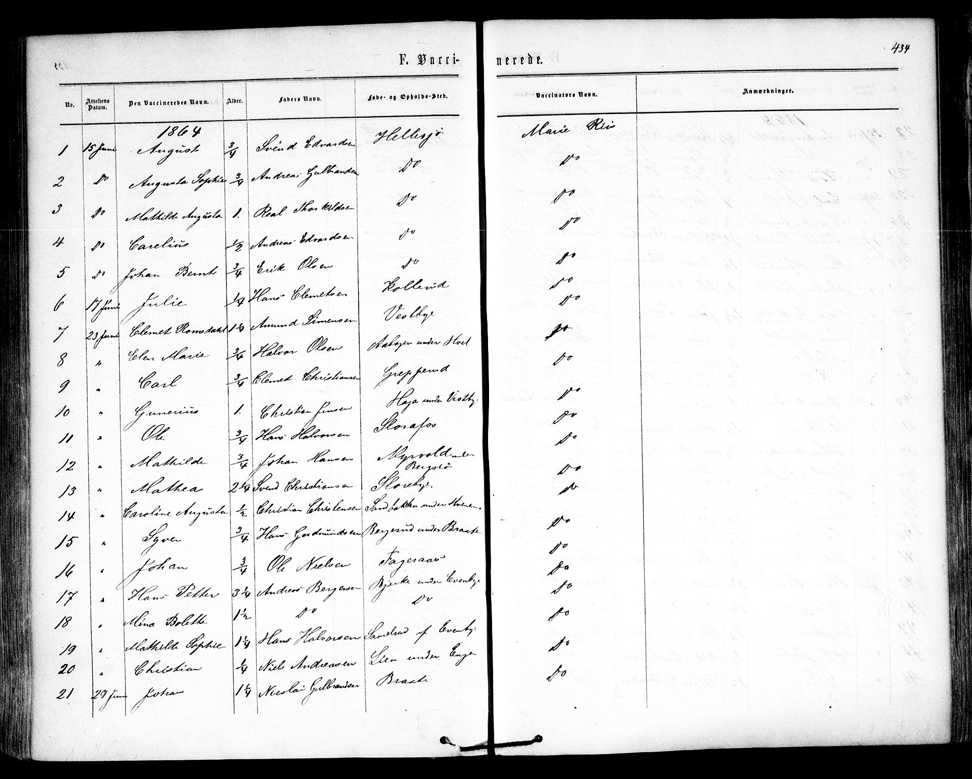 Høland prestekontor Kirkebøker, AV/SAO-A-10346a/F/Fa/L0011: Ministerialbok nr. I 11, 1862-1869, s. 434