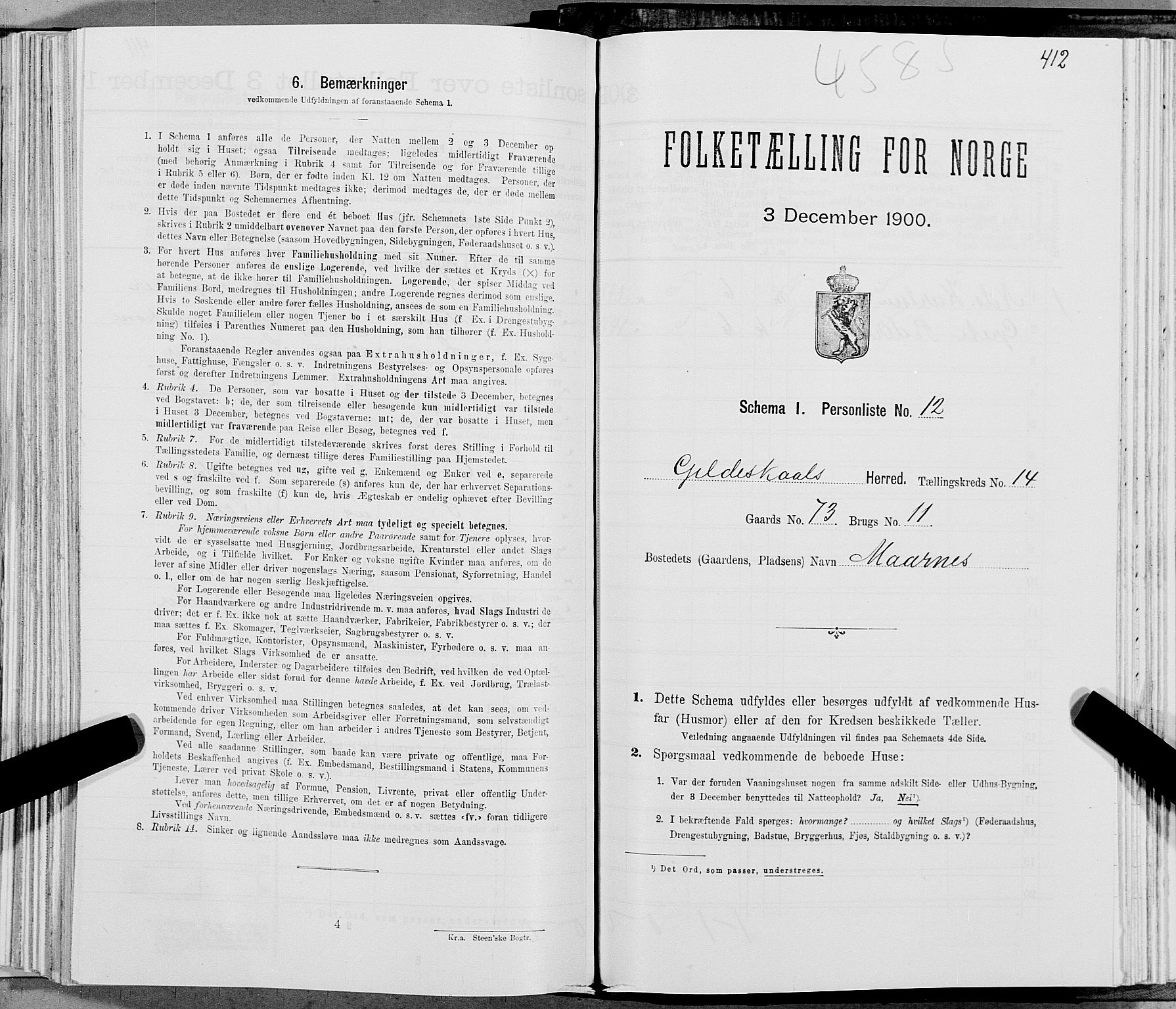 SAT, Folketelling 1900 for 1838 Gildeskål herred, 1900, s. 1395