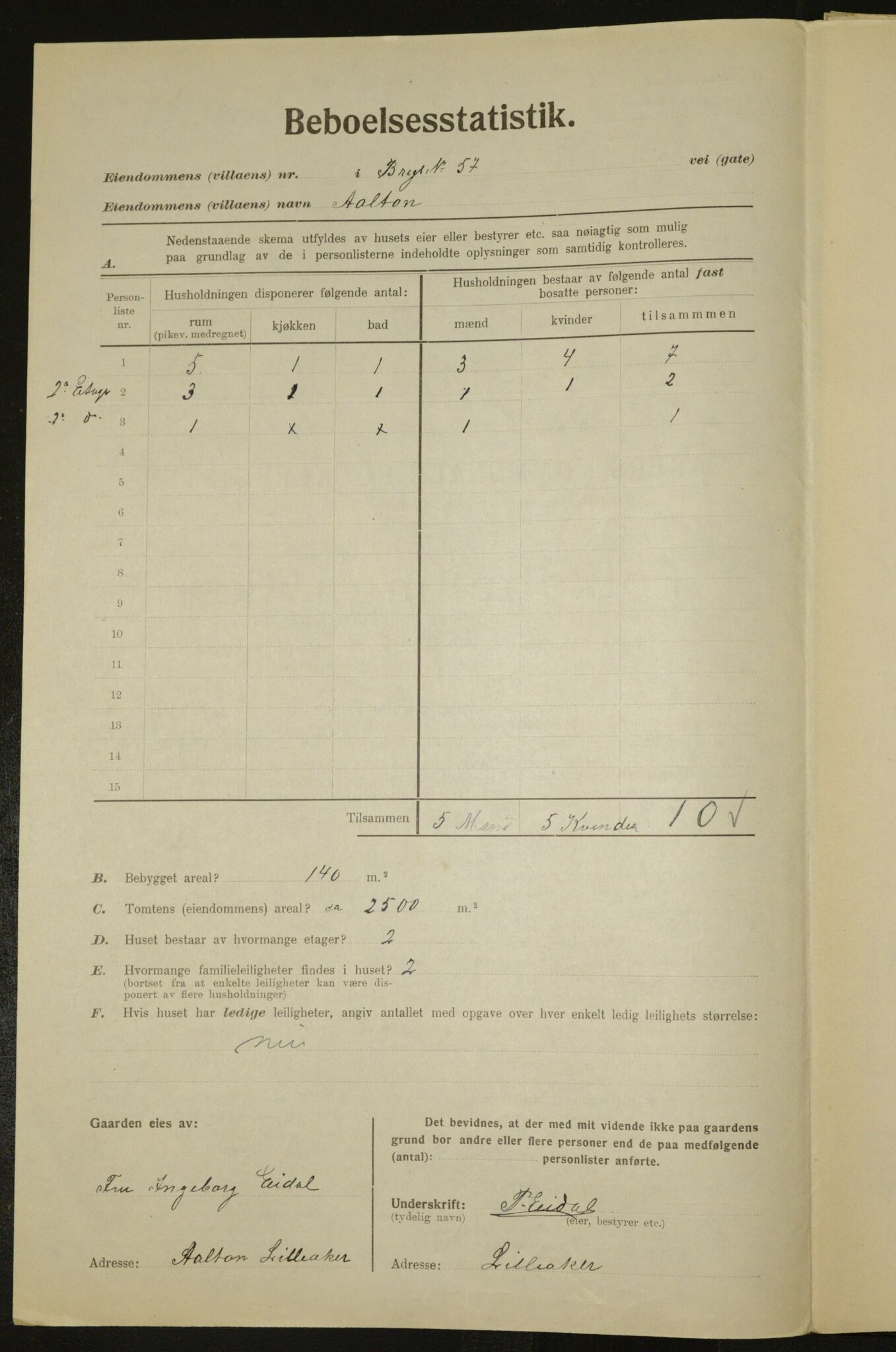 , Kommunal folketelling 1.12.1923 for Aker, 1923, s. 3276