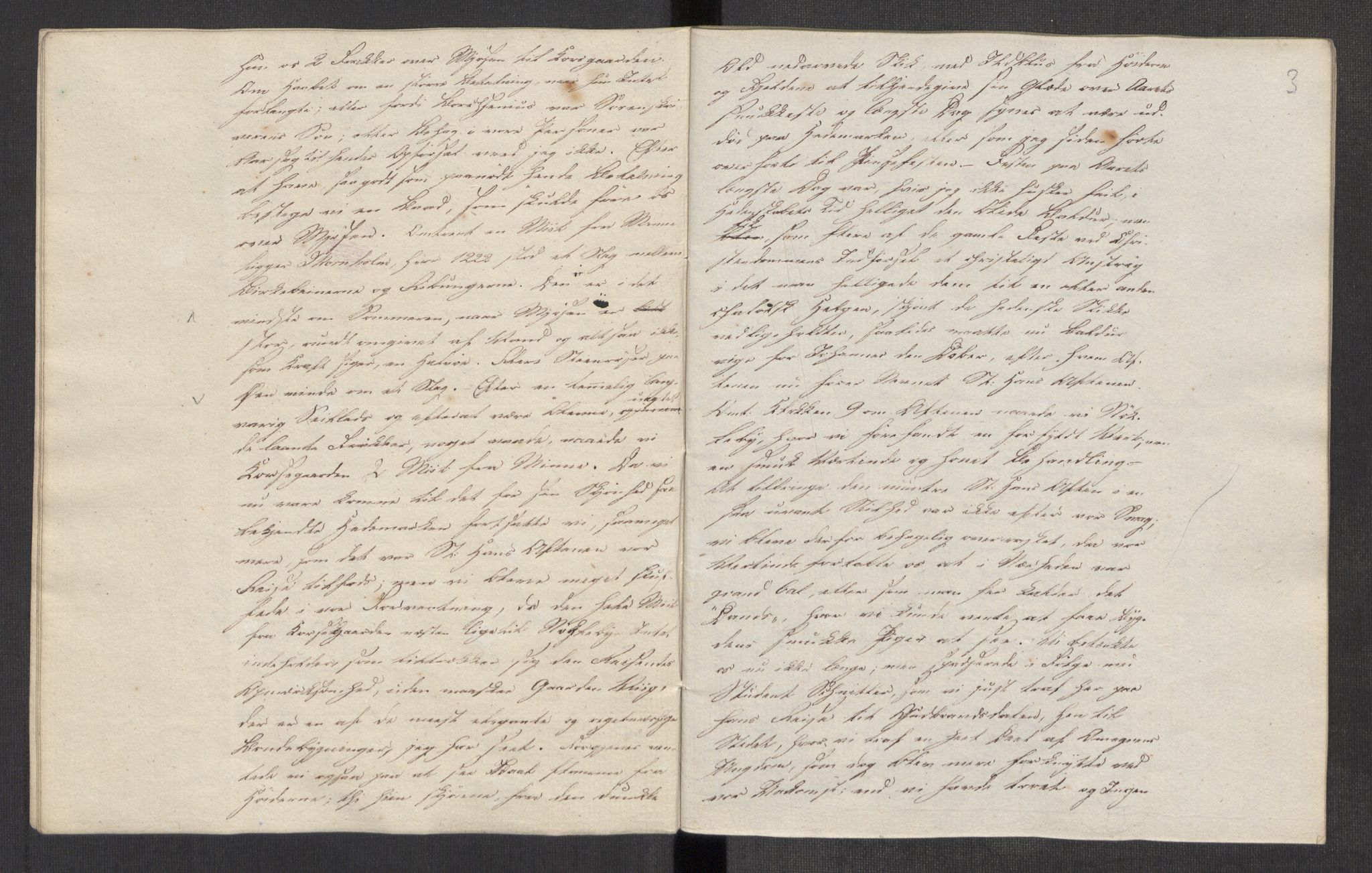 Faye, Andreas, AV/RA-PA-0015/F/Ff/L0022/0014: -- / En vandring gjennem Hedemarken, Thoten, Hallingdal m.v. i sommeren 1825 av A. Faye (et hefte, sign. no. 23), 1825, s. 3